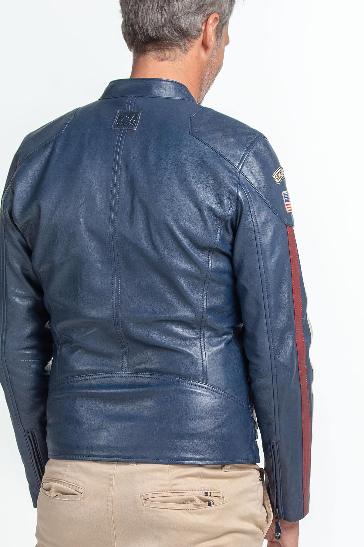 Blue leather jacket Steve McQueen racing 1971 - Image n°3