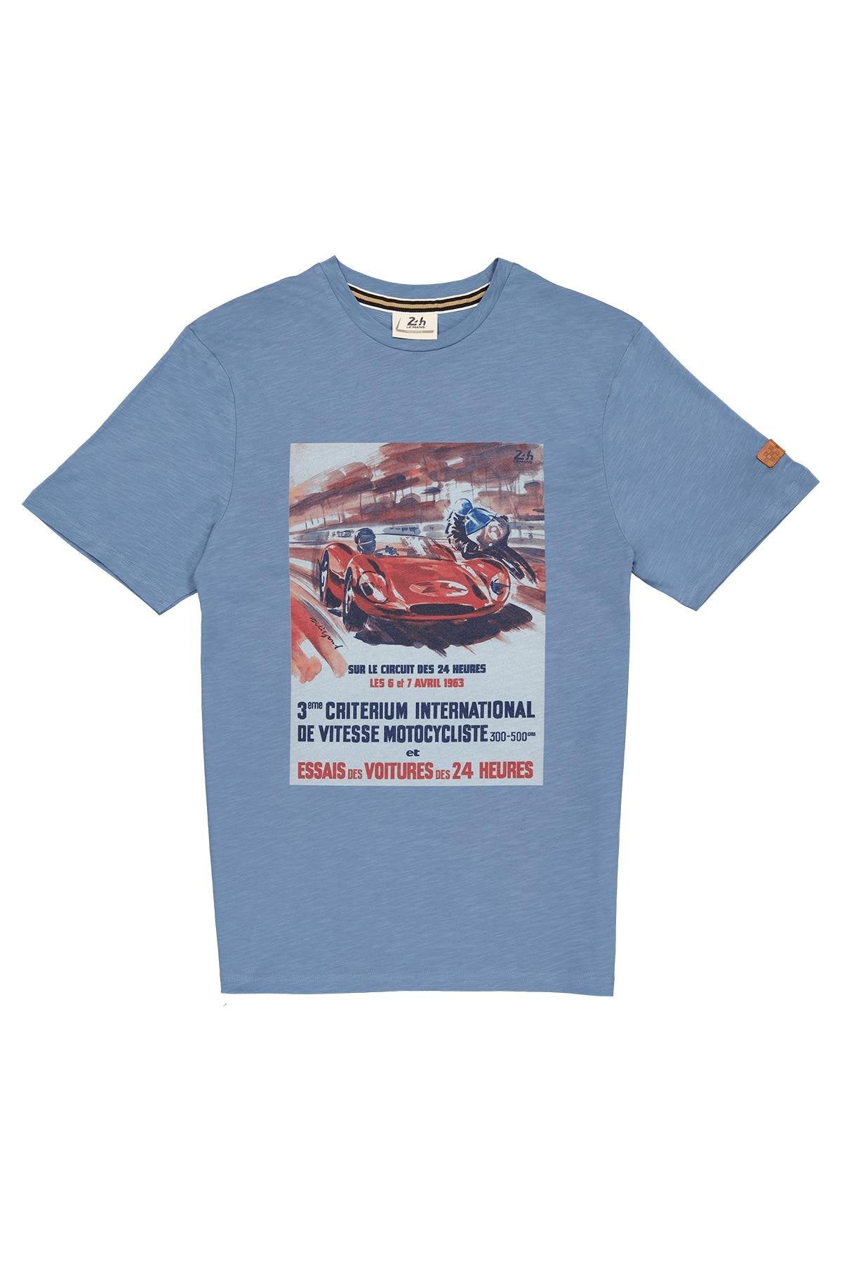 Blue cotton t-shirt 24h le mans 1963 - Image n°1