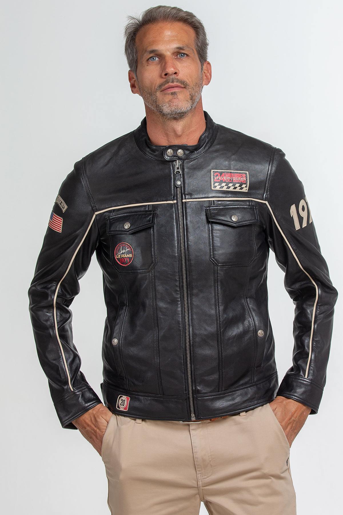  McQueen black leather biker jacket - Image n°1