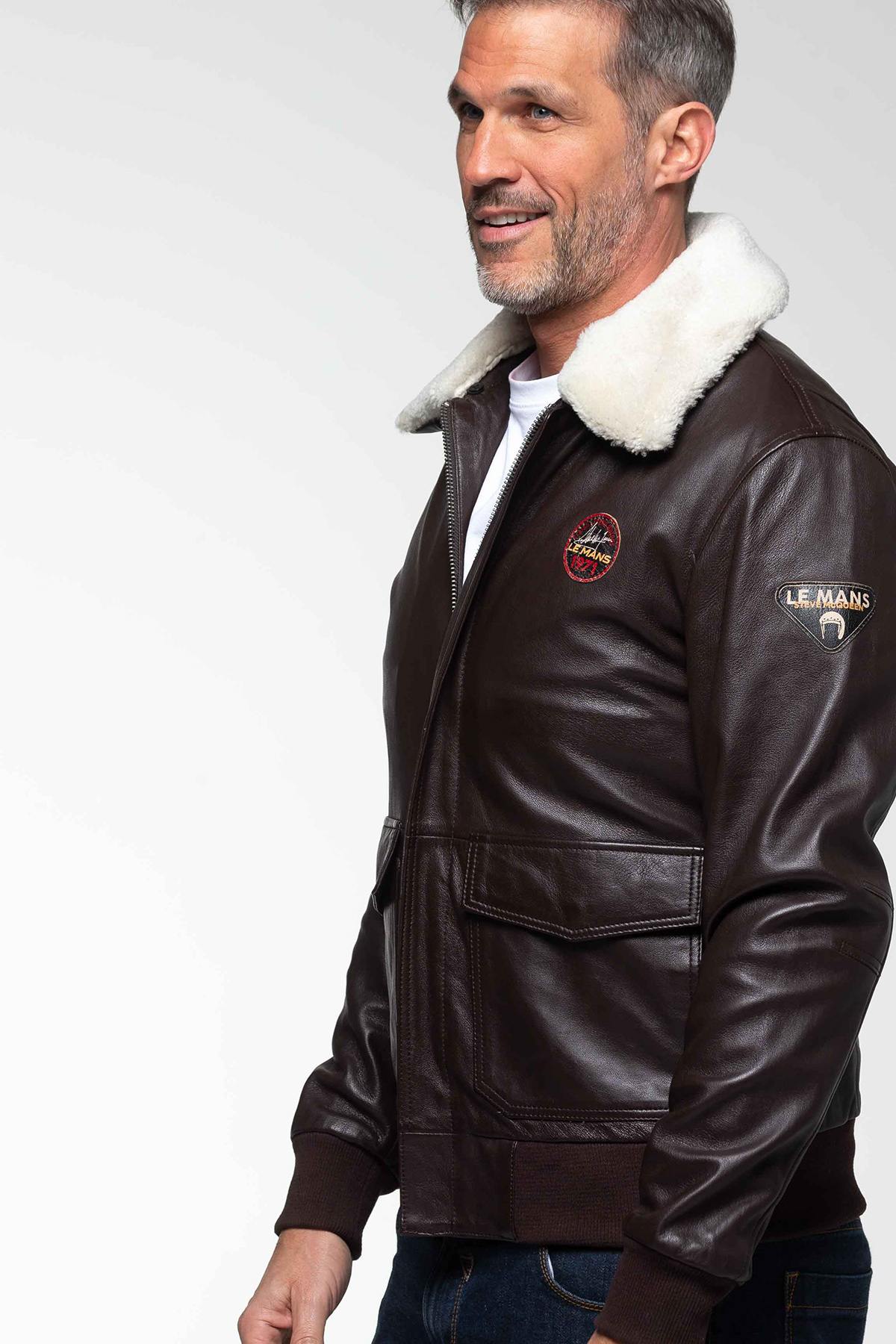 Steve McQueen jacket with removable fur collar - Image n°3