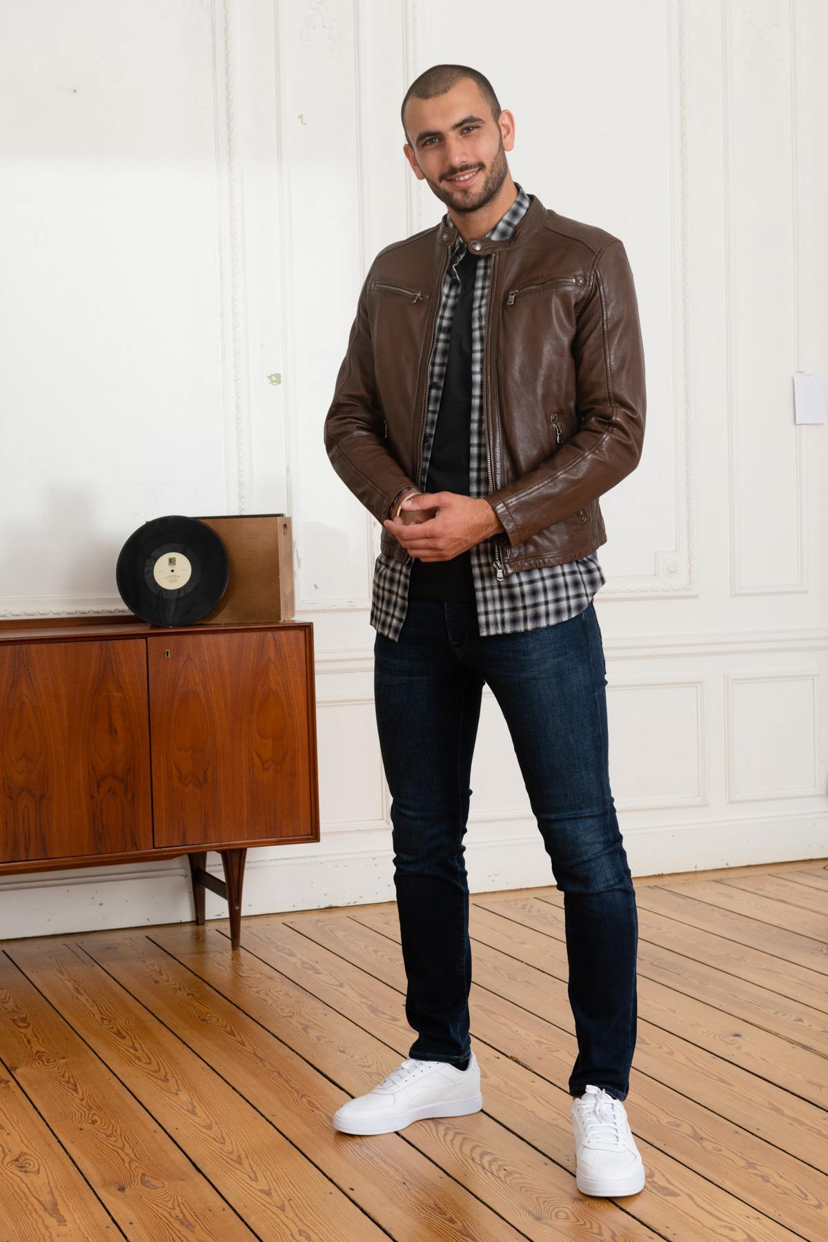 Brown vegetable-tanned lambskin jacket - Image n°2