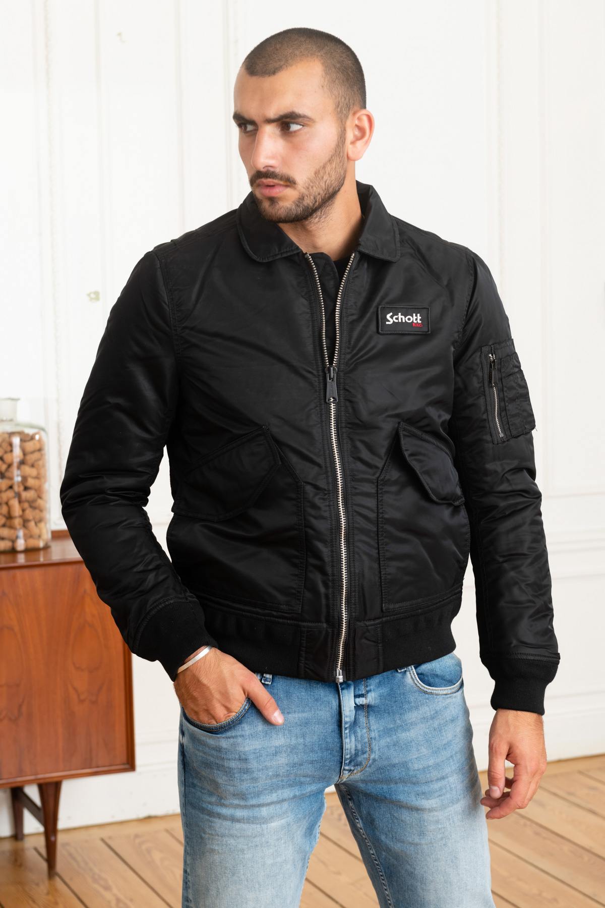 Black CWU bomber jacket - Image n°1