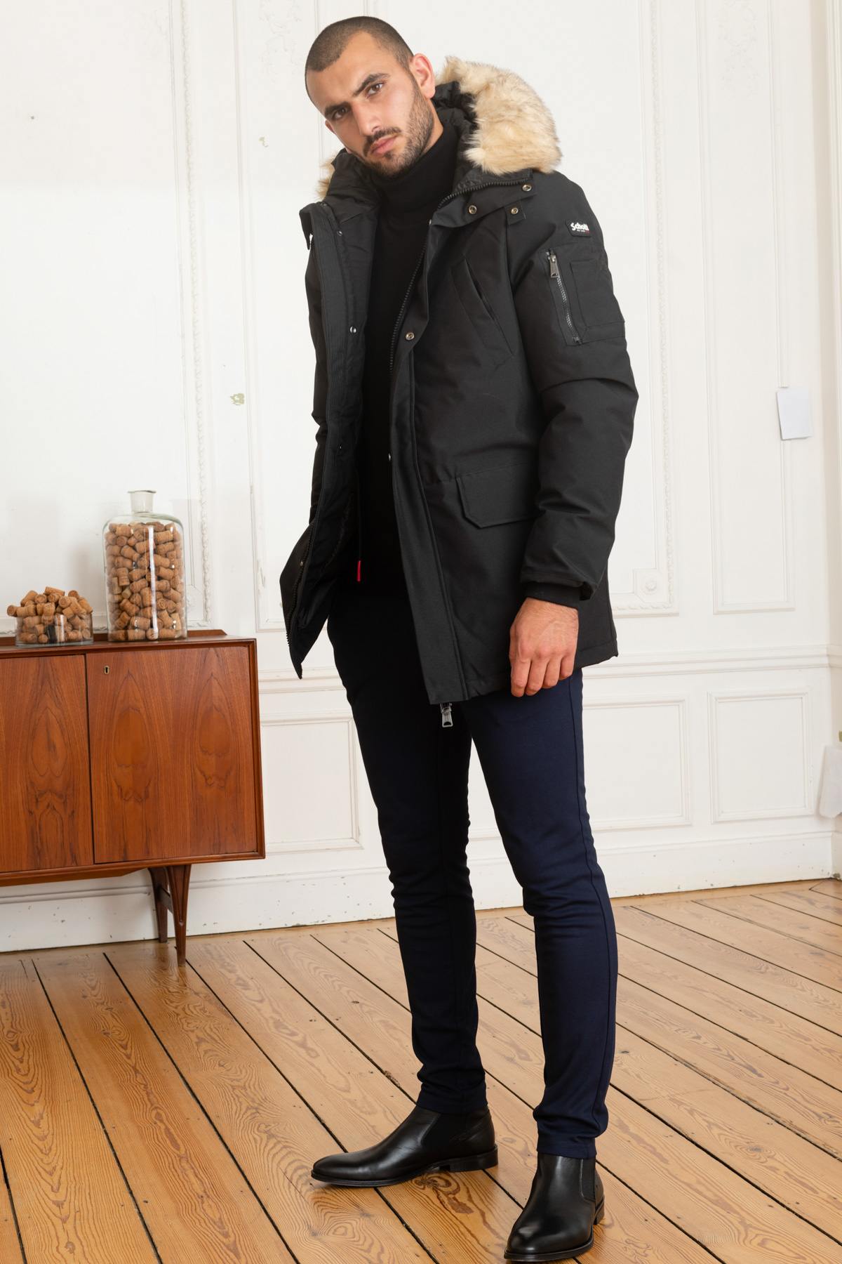 Snorkel parka with removable fur hood - Image n°2