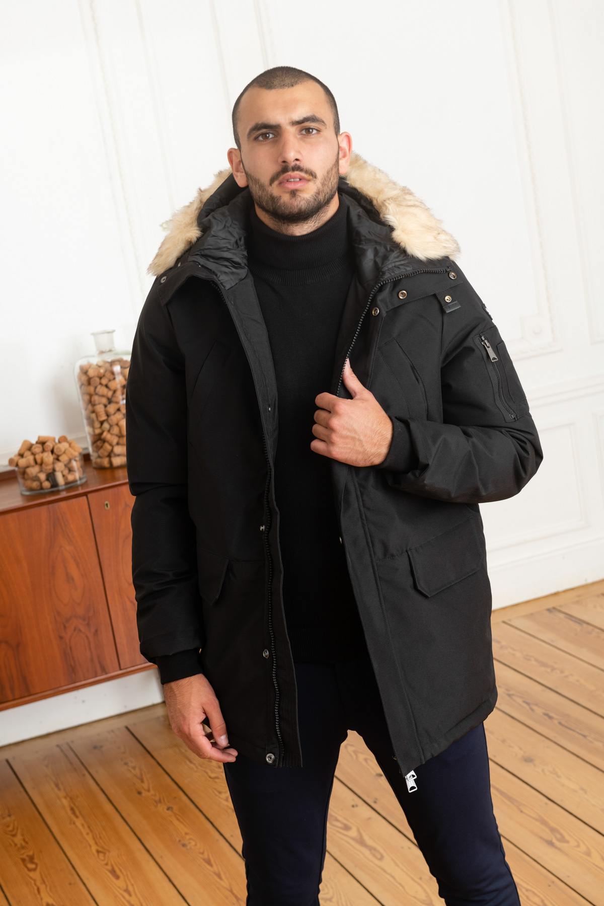 Snorkel parka with removable fur hood - Image n°3