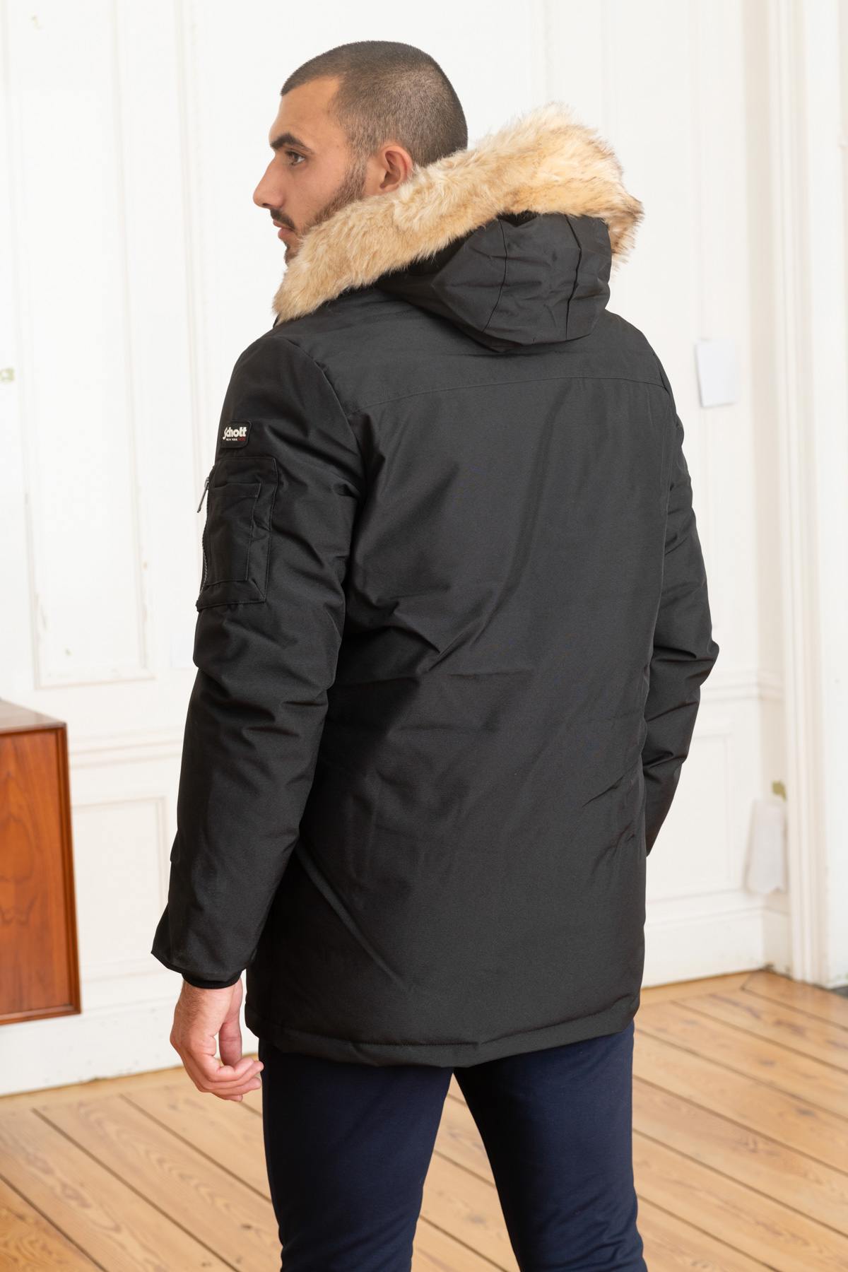 Snorkel parka with removable fur hood - Image n°5