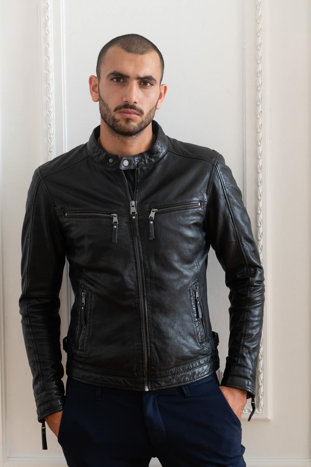  Black sheepskin leather jacket - Image n°10