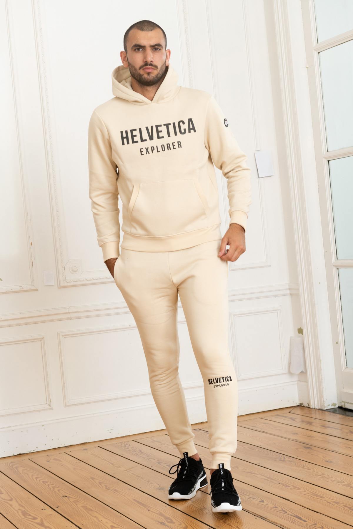 Slim ecru sweatpants - Image n°3