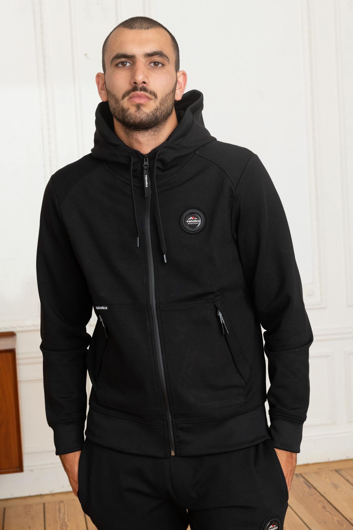 Black zipped track jacket - Image n°1