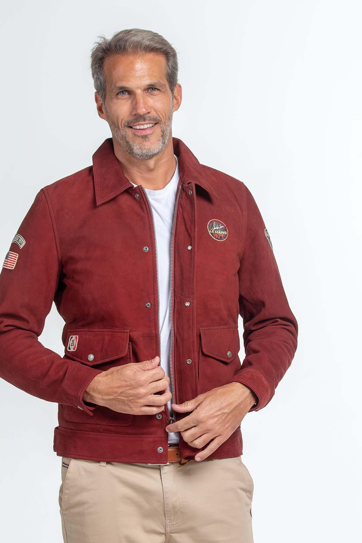 Steve McQueen x 24h du Mans brick red nubuck jacket - Image n°1