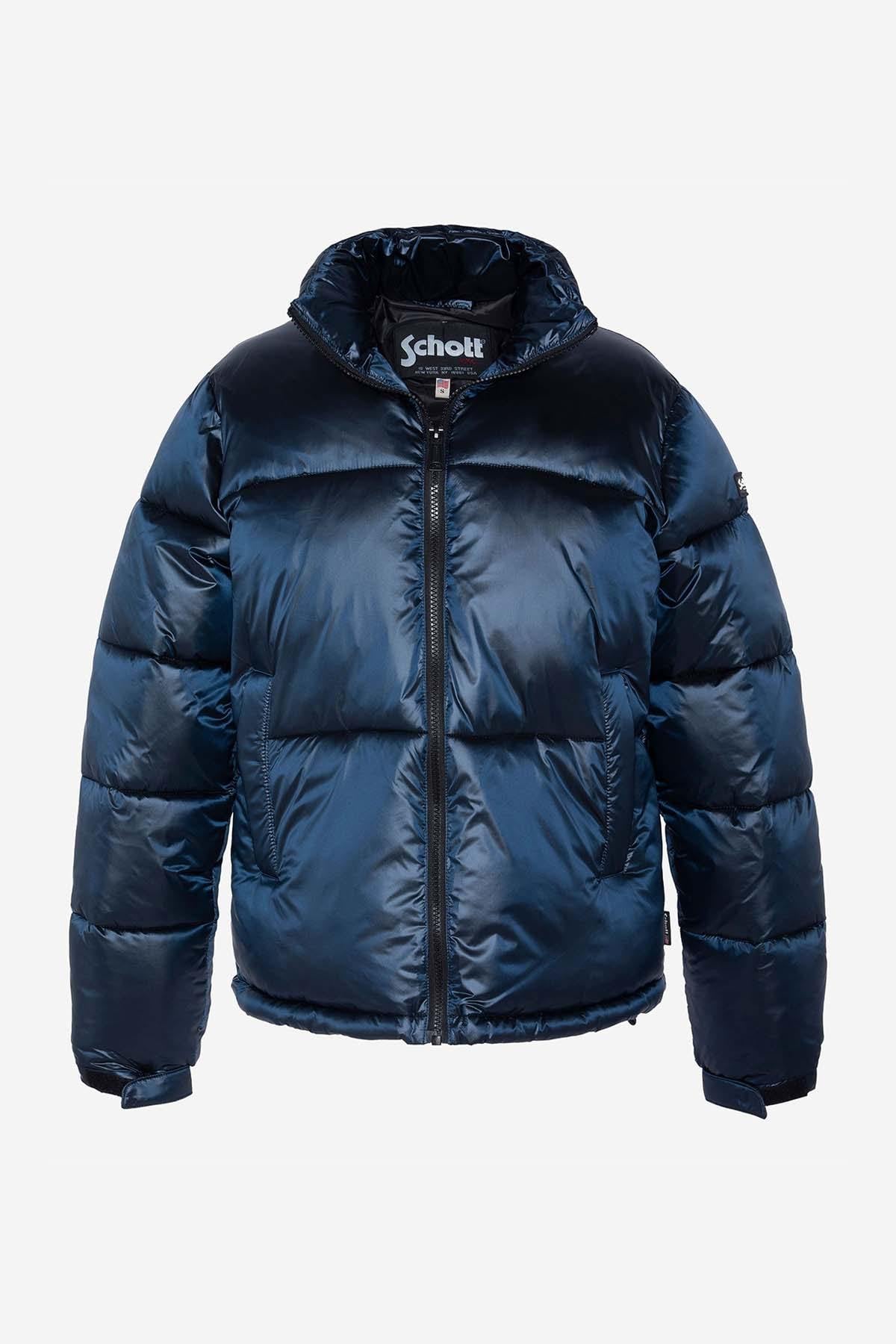 Ocean blue nylon down jacket - Image n°1