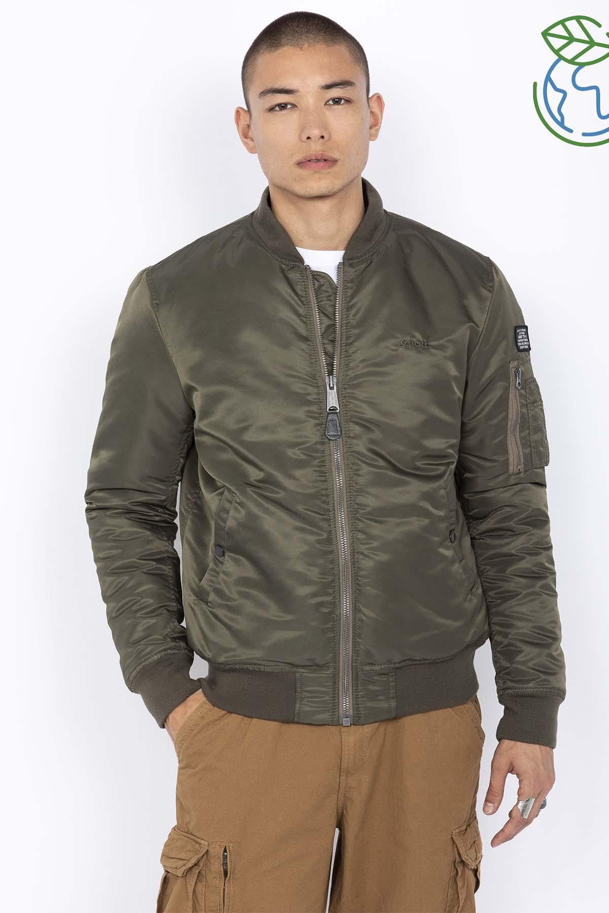 MA-1 khaki bomber jacket in recycled nylon - Image n°2