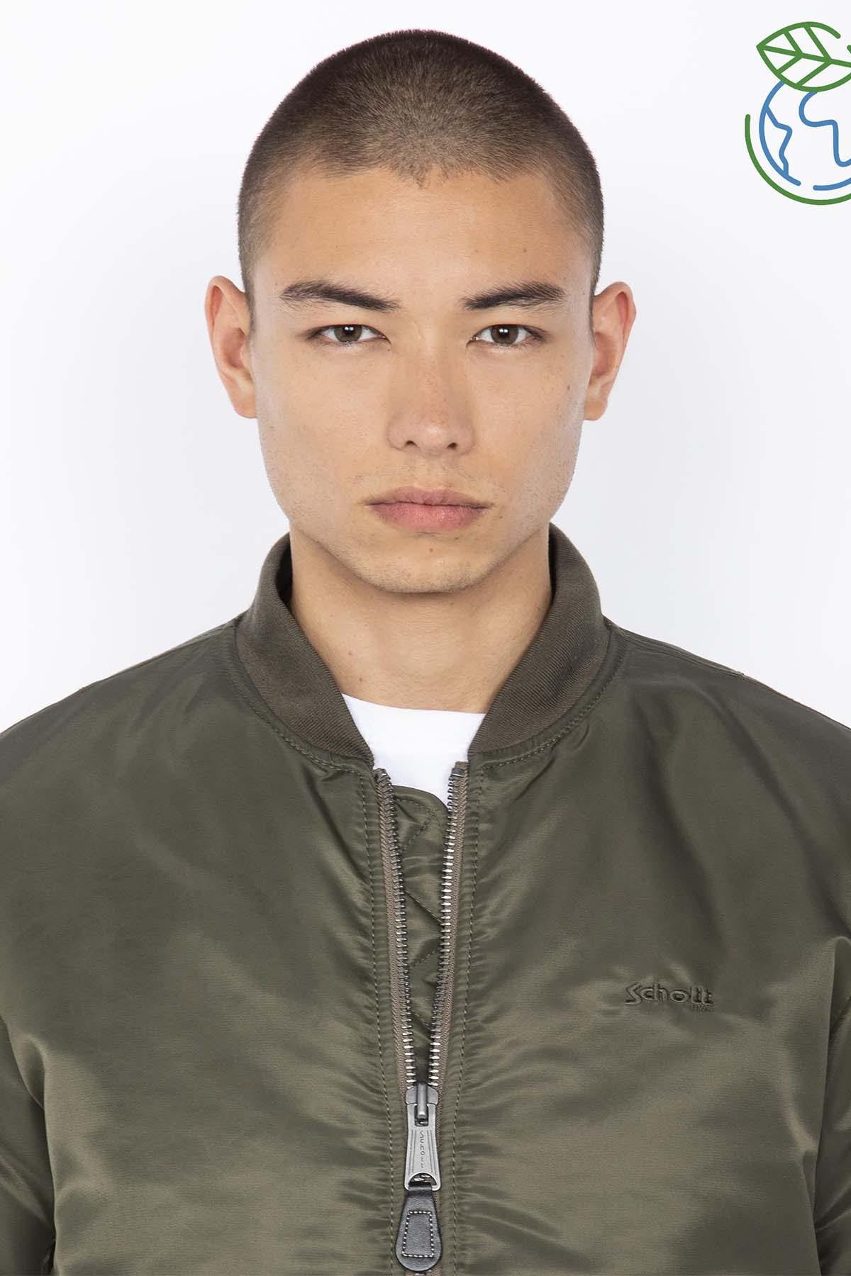 MA-1 khaki bomber jacket in recycled nylon - Image n°4