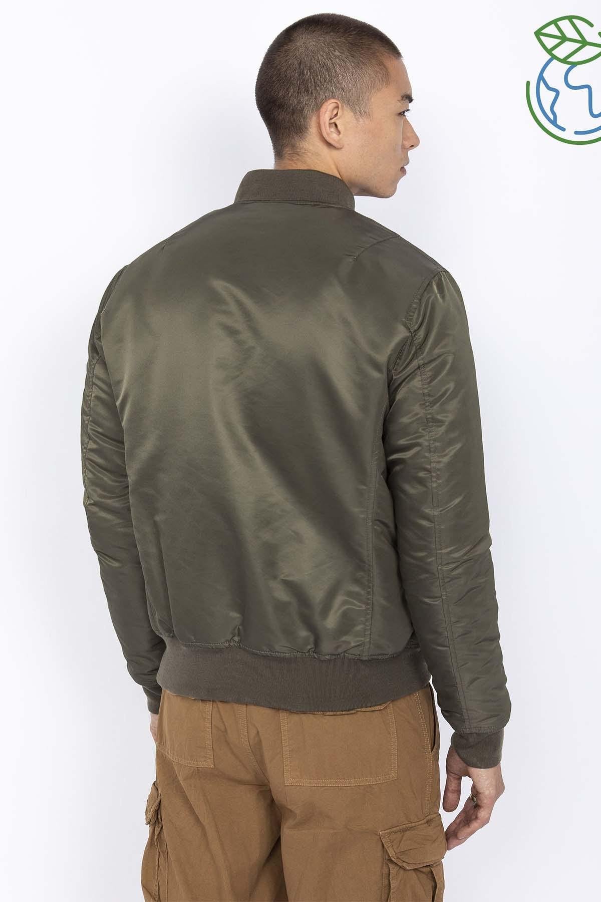 MA-1 khaki bomber jacket in recycled nylon - Image n°3