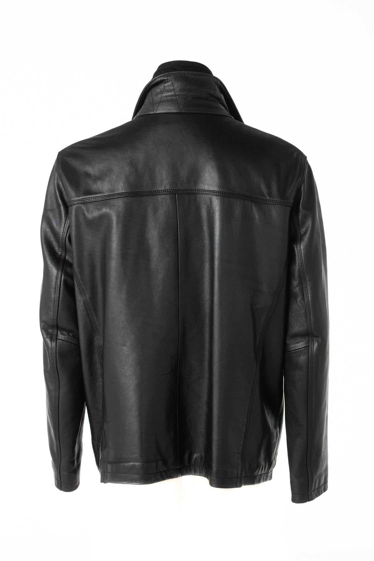 Cowhide leather jacket with facing VINT00083 - Image n°2