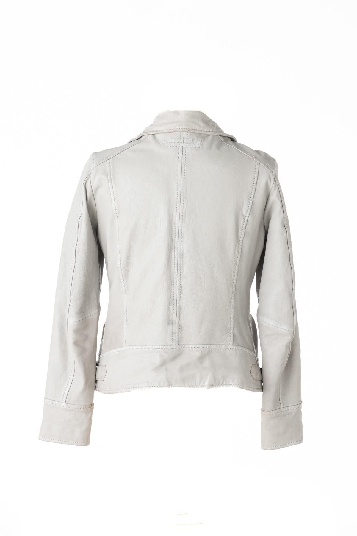 Women’s aged white Biker Jacket - Image n°2