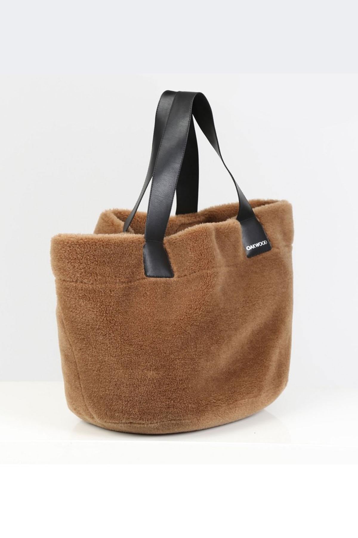 Reversible cognac wool totebag - Image n°2