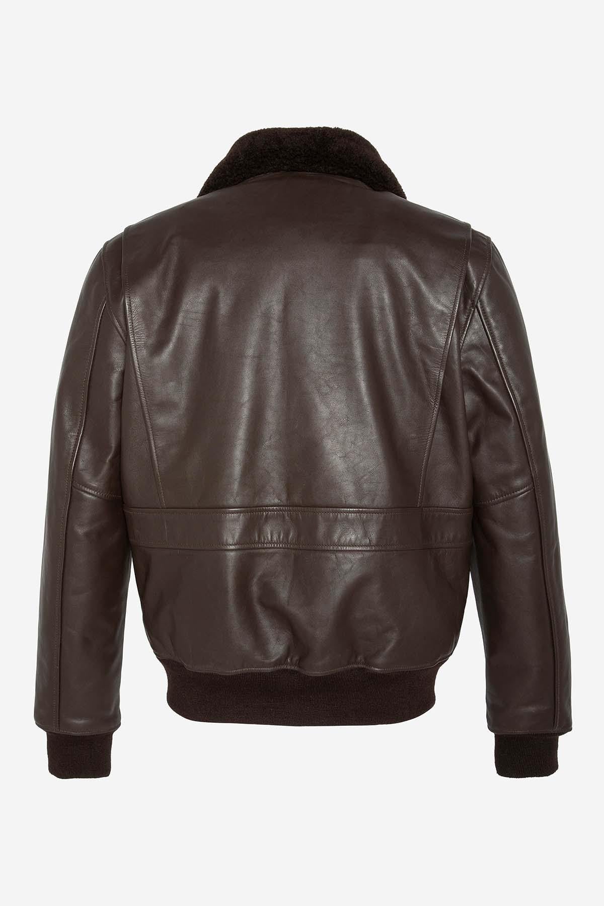 Cowhide leather pilot jacket - Image n°7