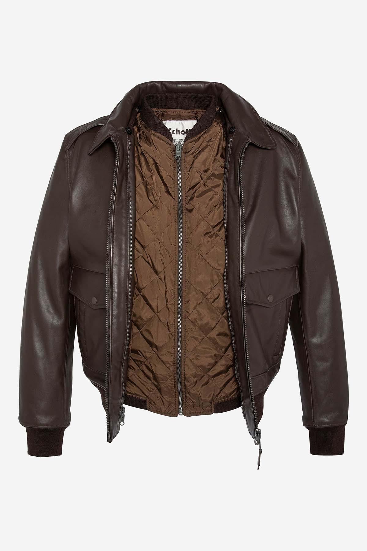 Cowhide leather pilot jacket - Image n°5