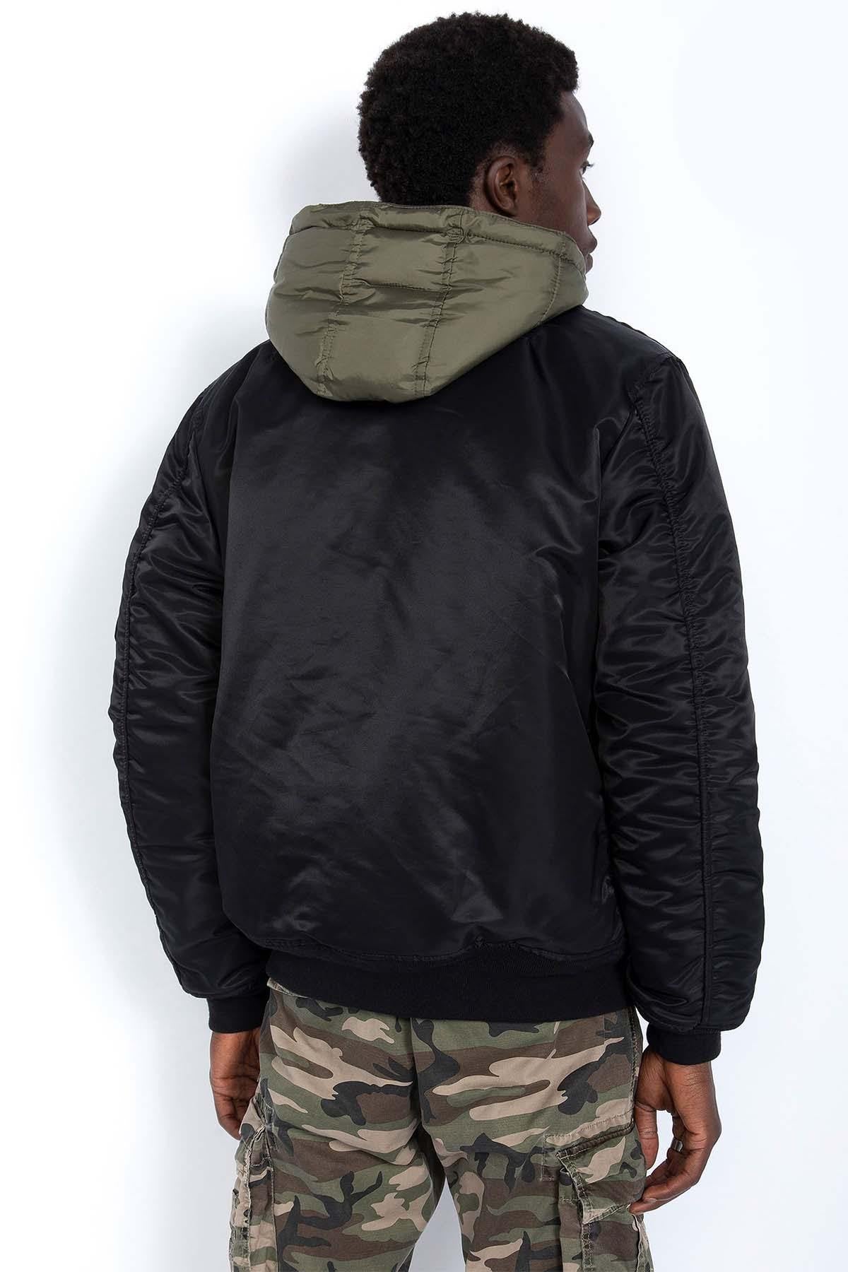 Black MA-1 bomber jacket in recycled nylon - Image n°3