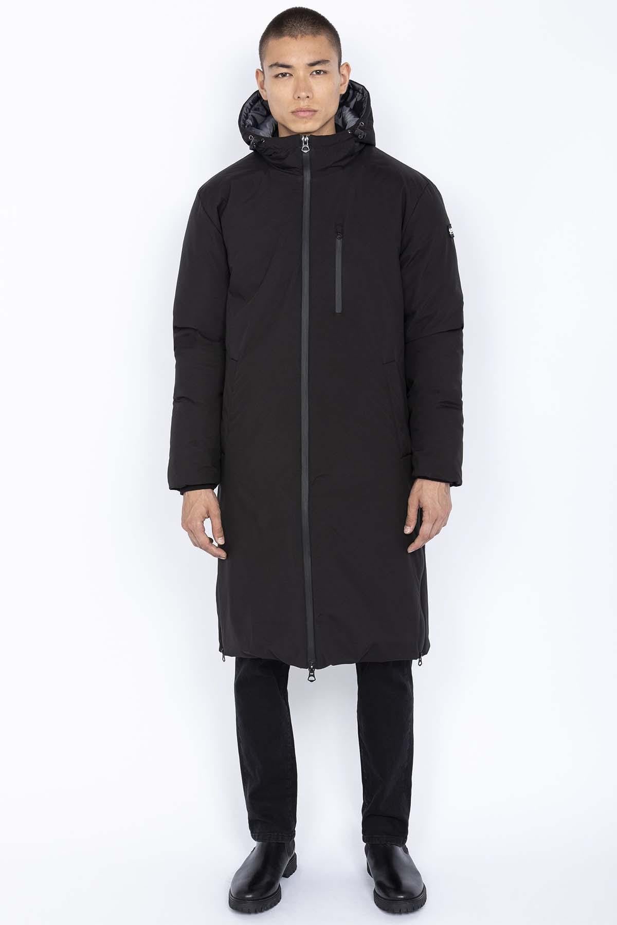 Long black winter parka - Image n°2