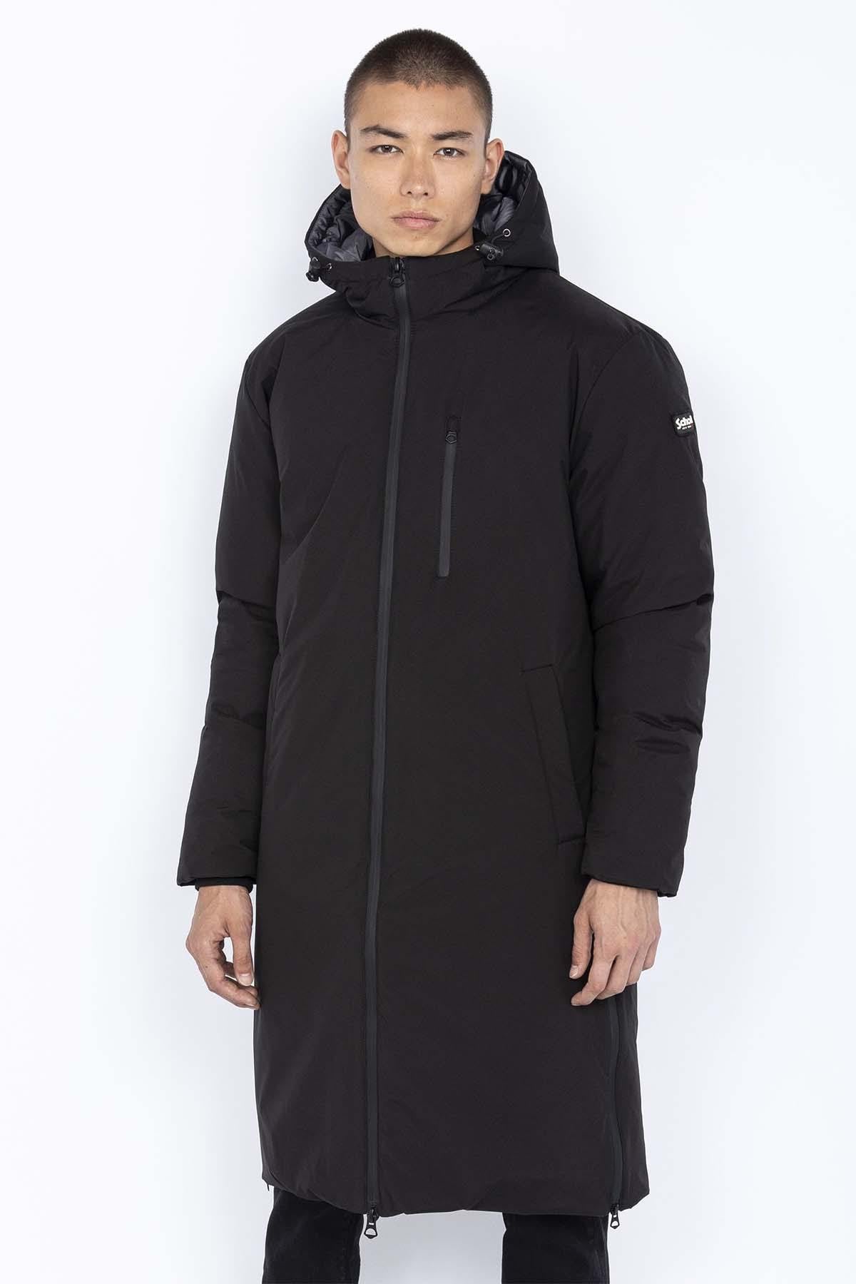 Long black winter parka - Image n°3