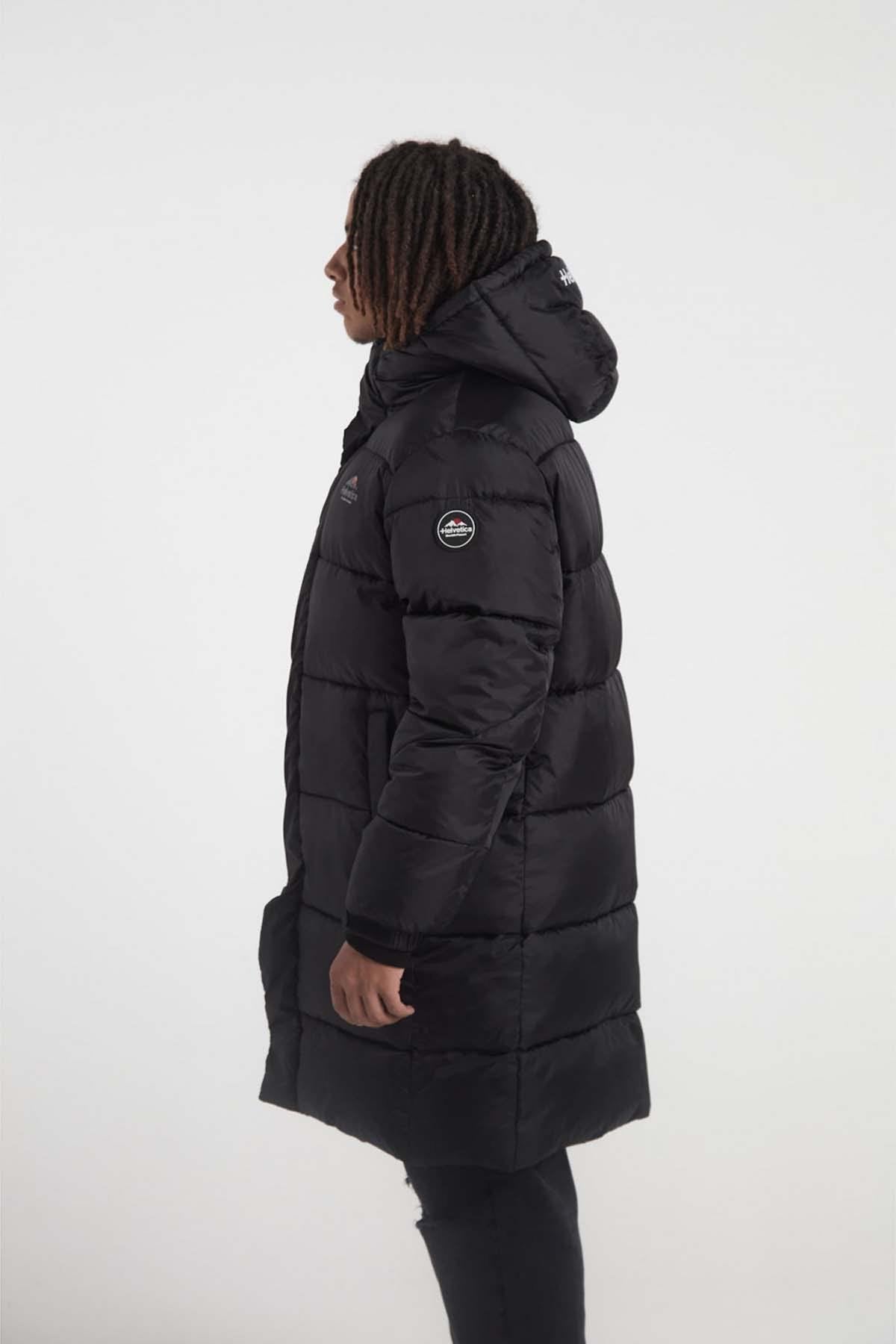 Long black technical down jacket - Image n°7