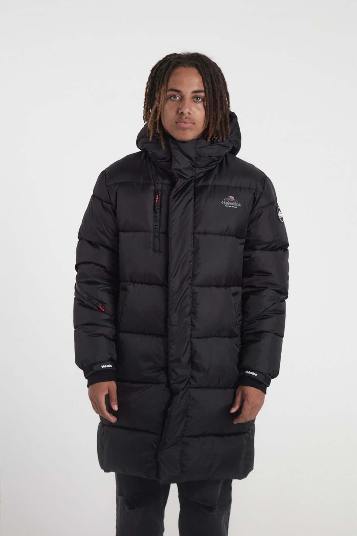 Long black technical down jacket - Image n°5