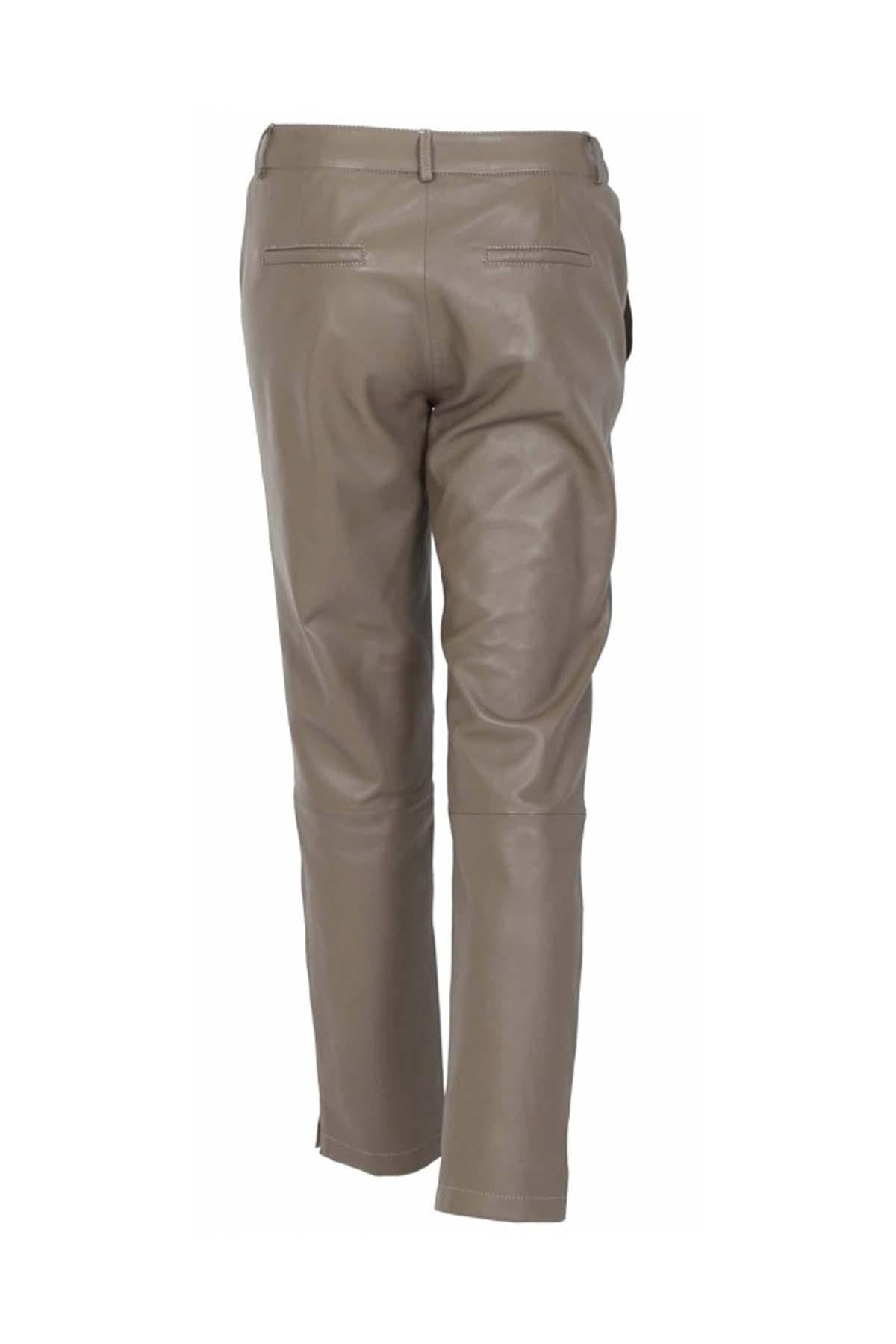 7/8 cigarette pants in beige sheep leather - Image n°4