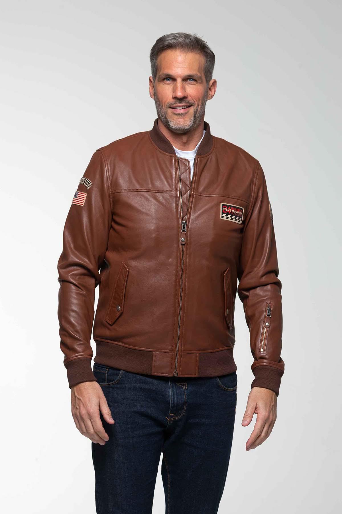 Steve McQueen brown racing jacket - Image n°1