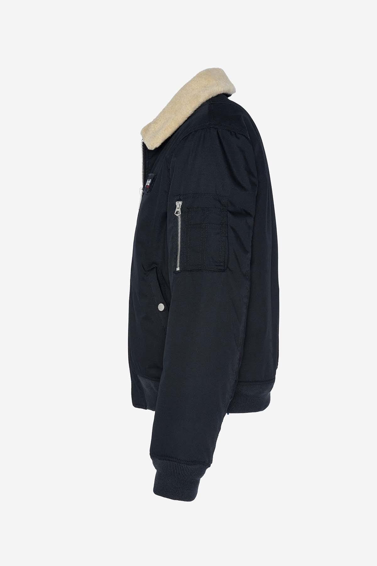 Pilot bomber with removable faux fur collar - Image n°4