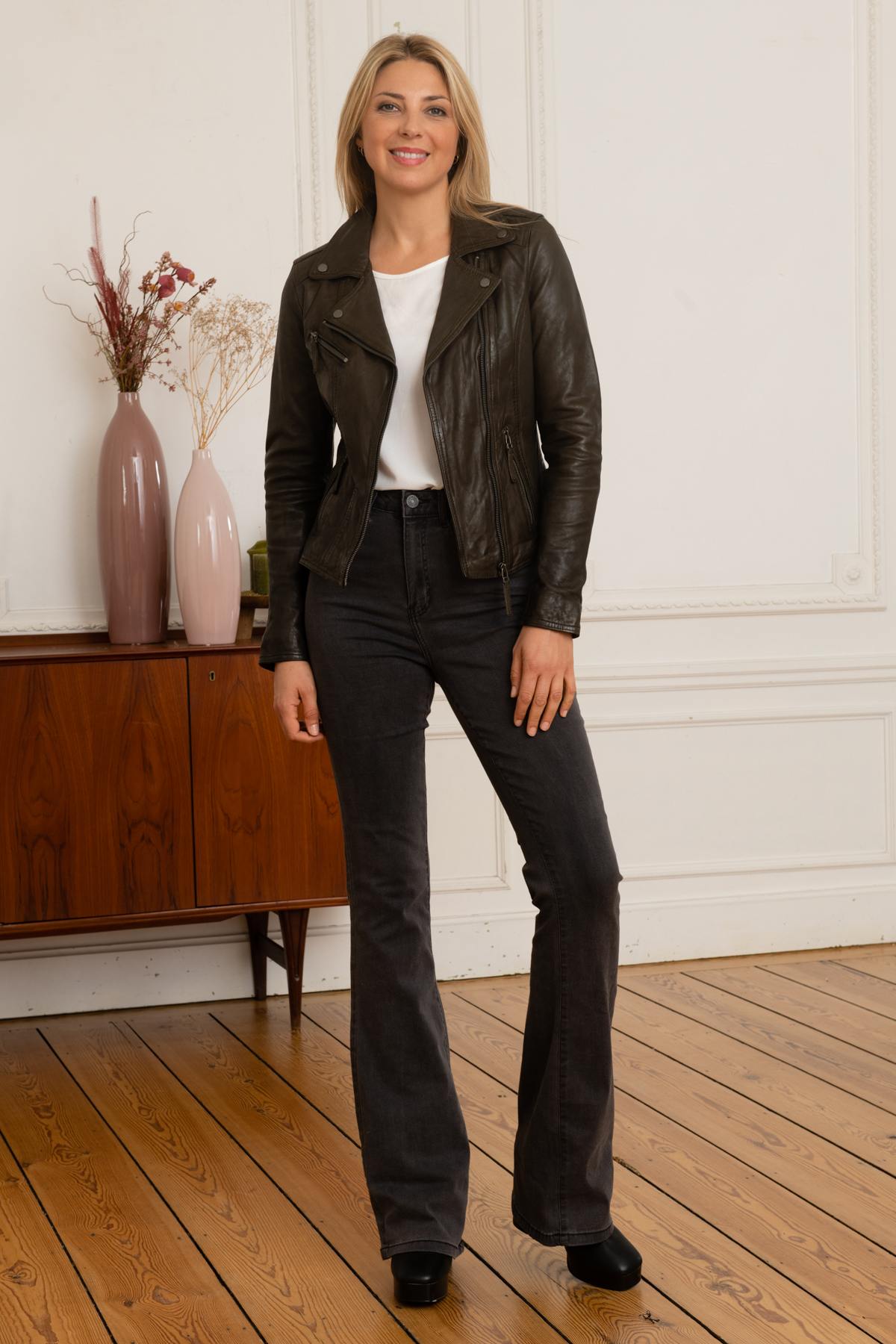 Khaki leather perfecto - Image n°2