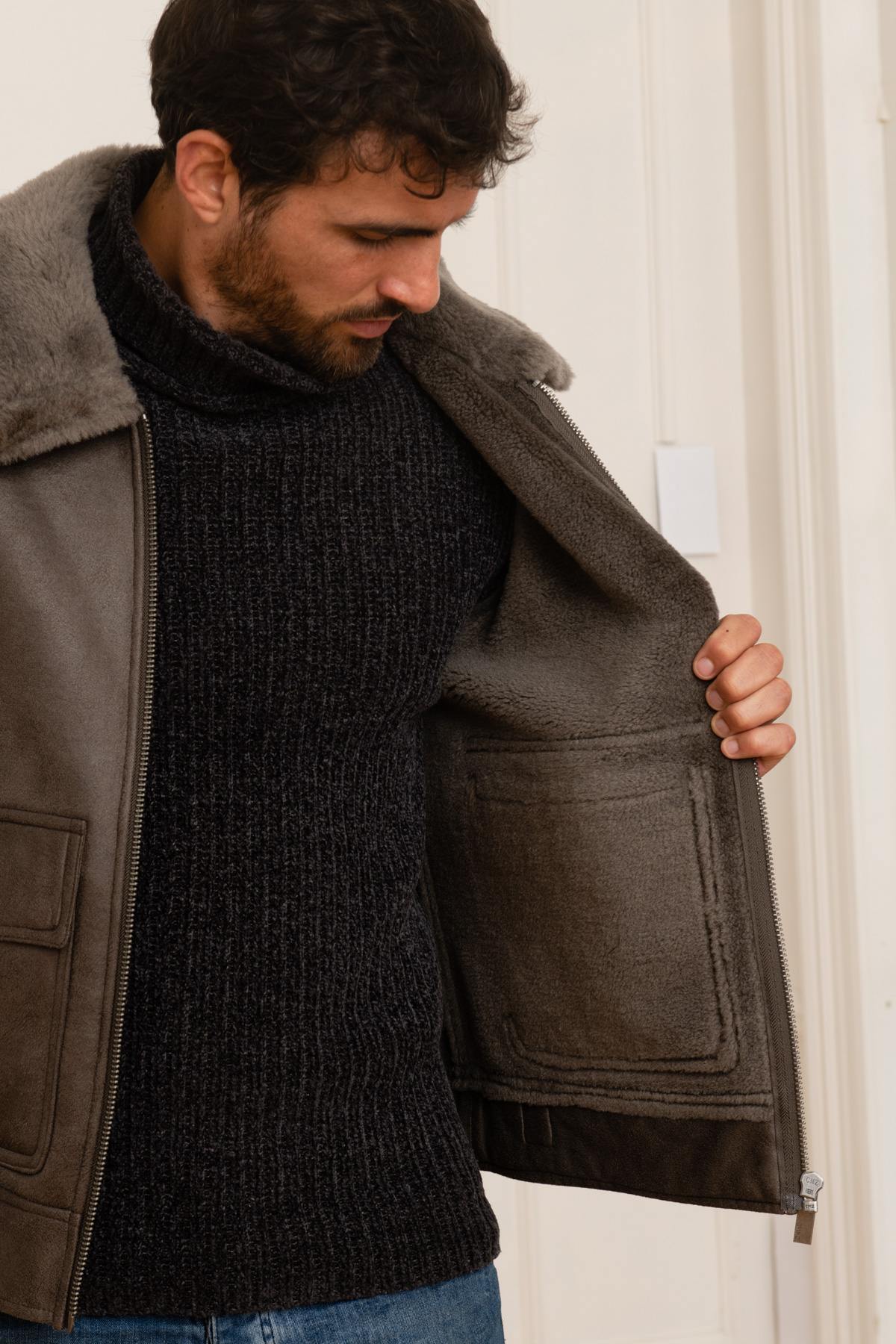 Wool and polyester bomber jacket - Image n°4