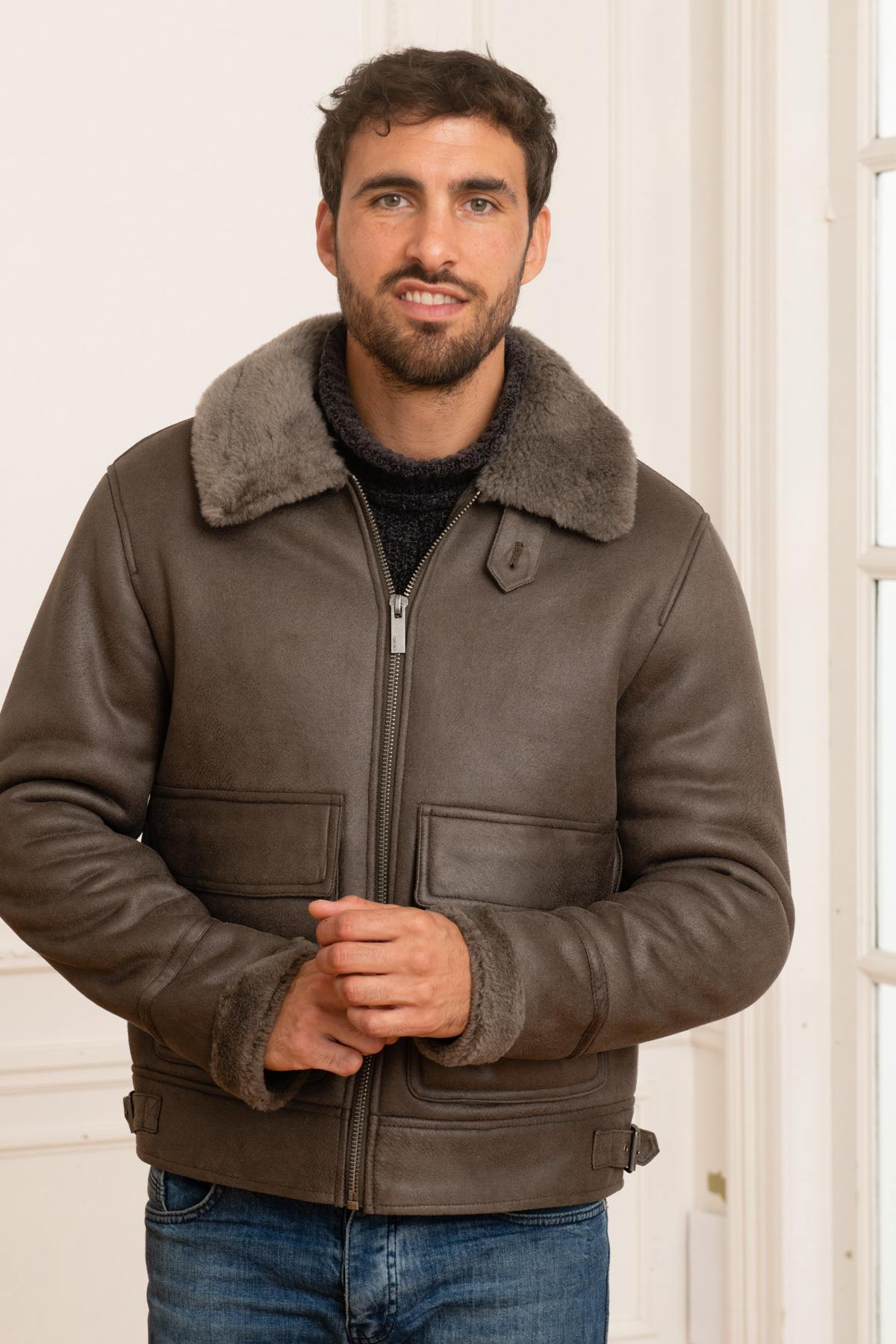 Wool and polyester bomber jacket - Image n°1