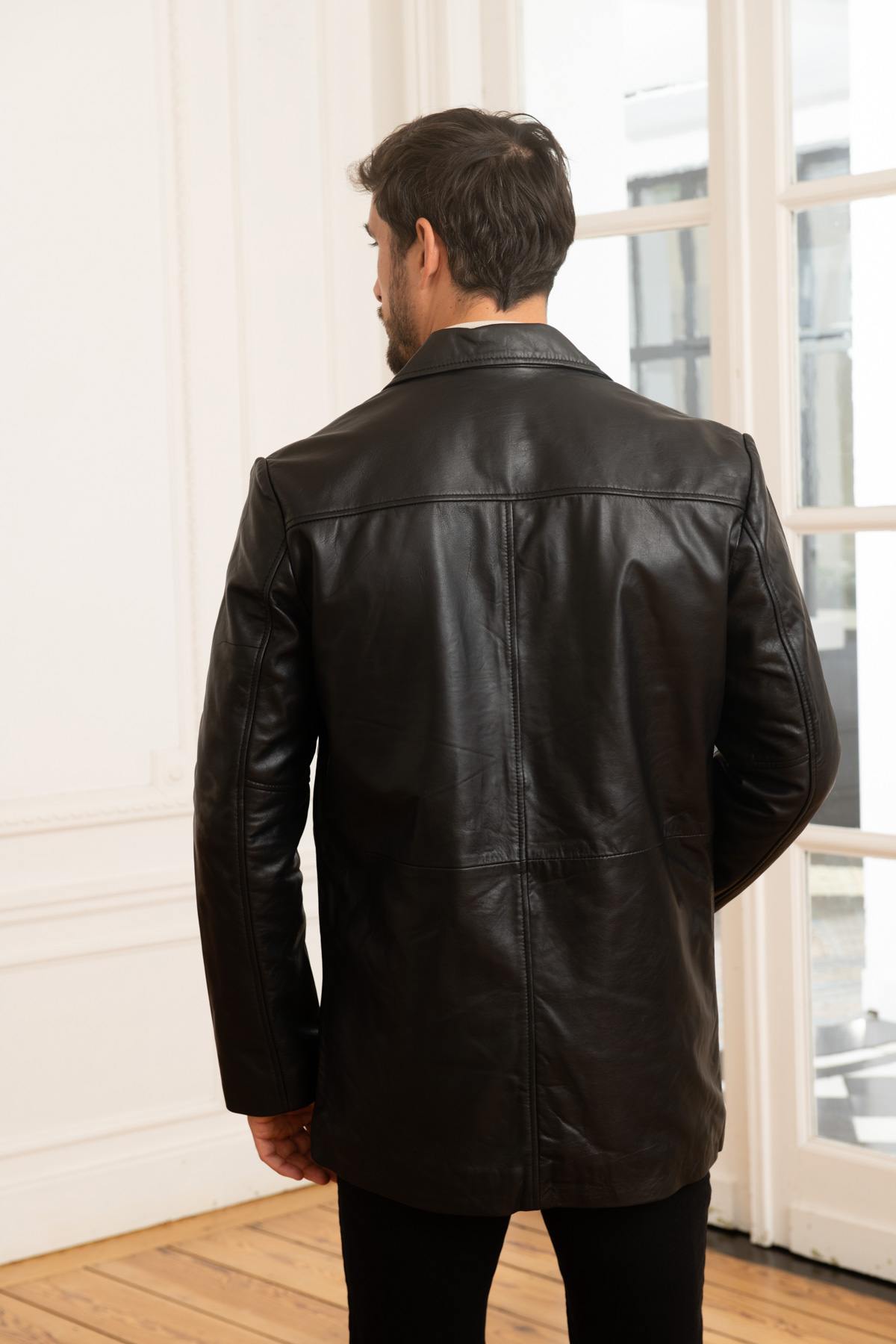 Mid-length lambskin jacket - Image n°5