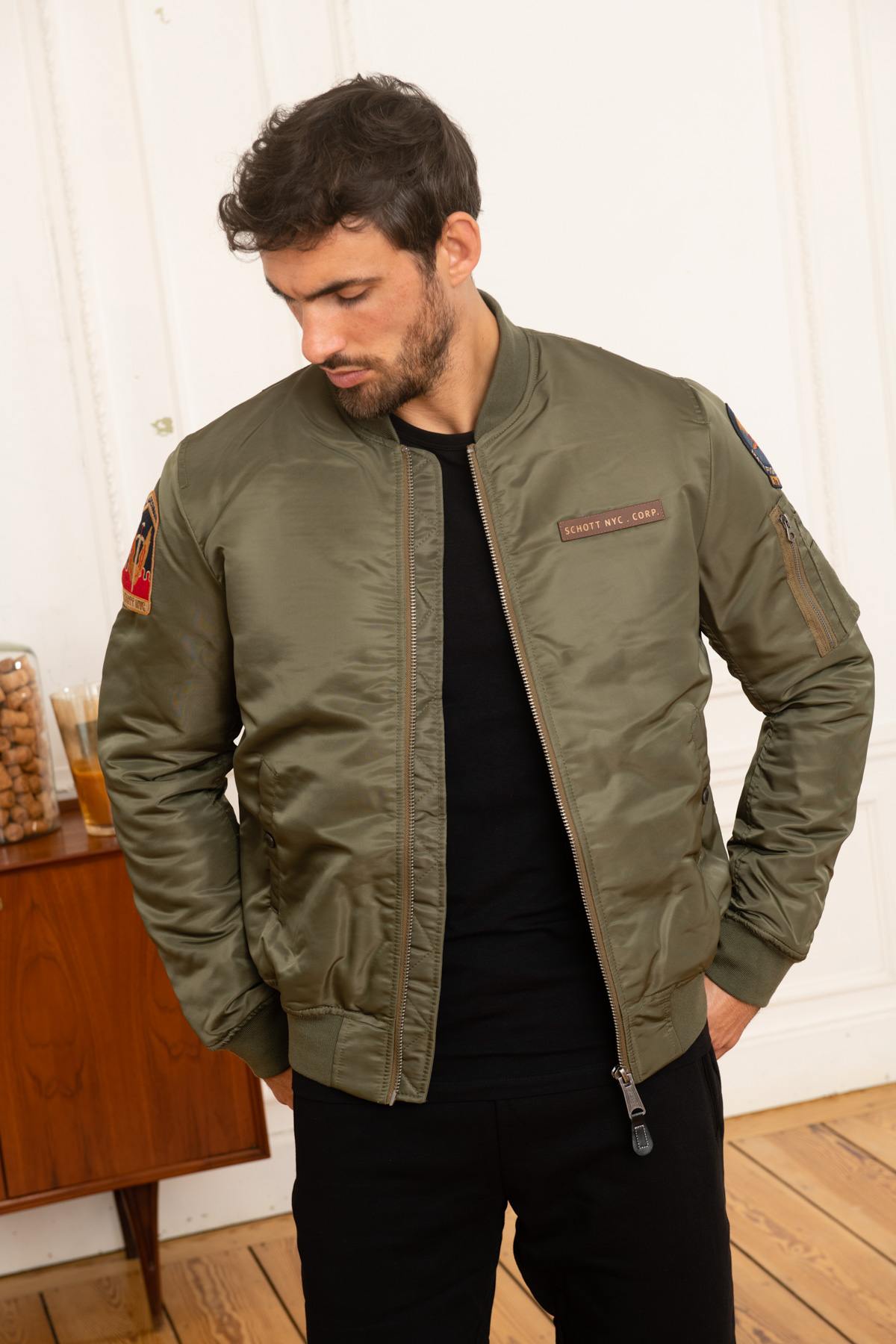 Khaki bomber jacket - Image n°1