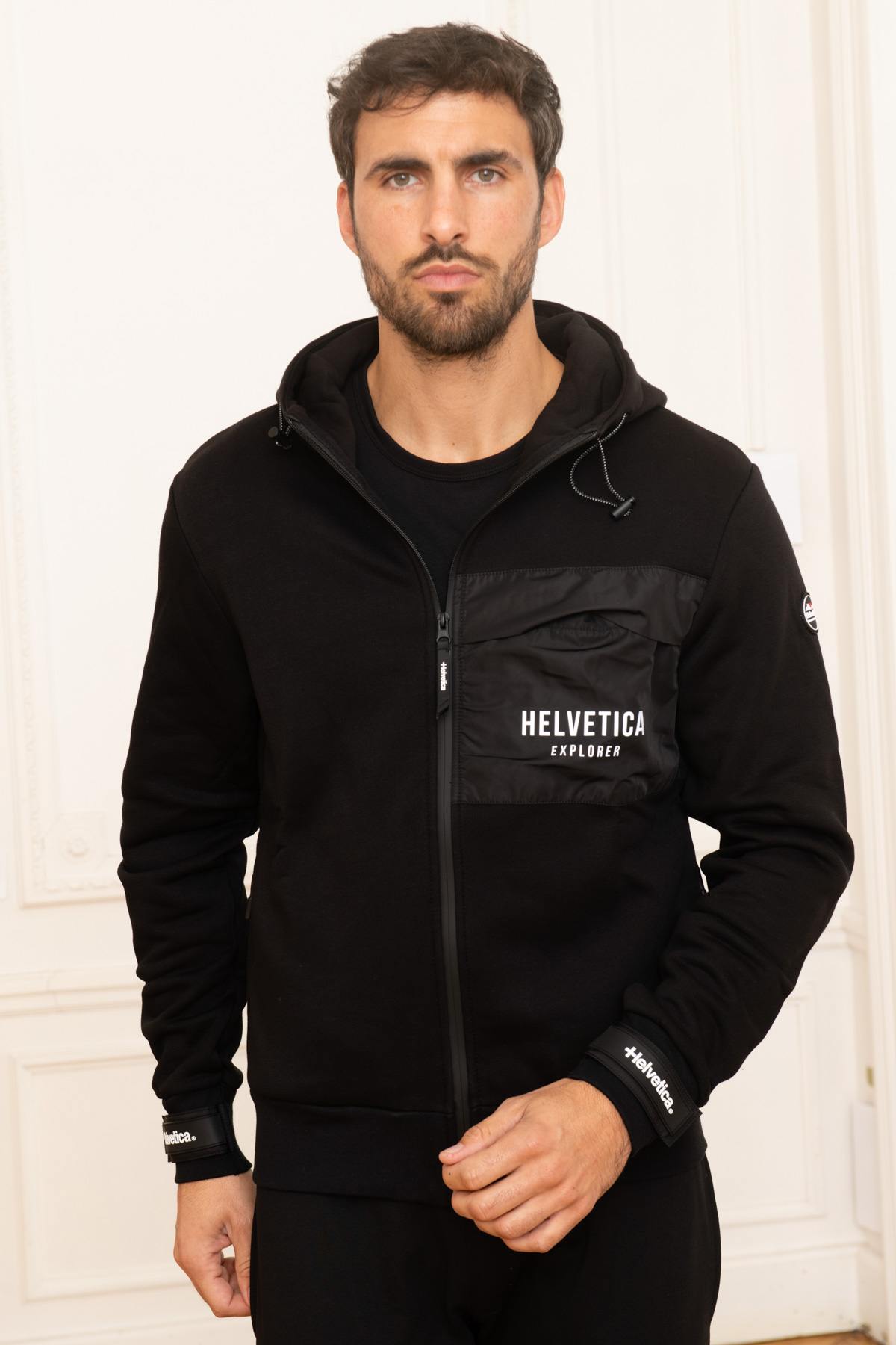 Black hooded jogging jacket - Image n°5