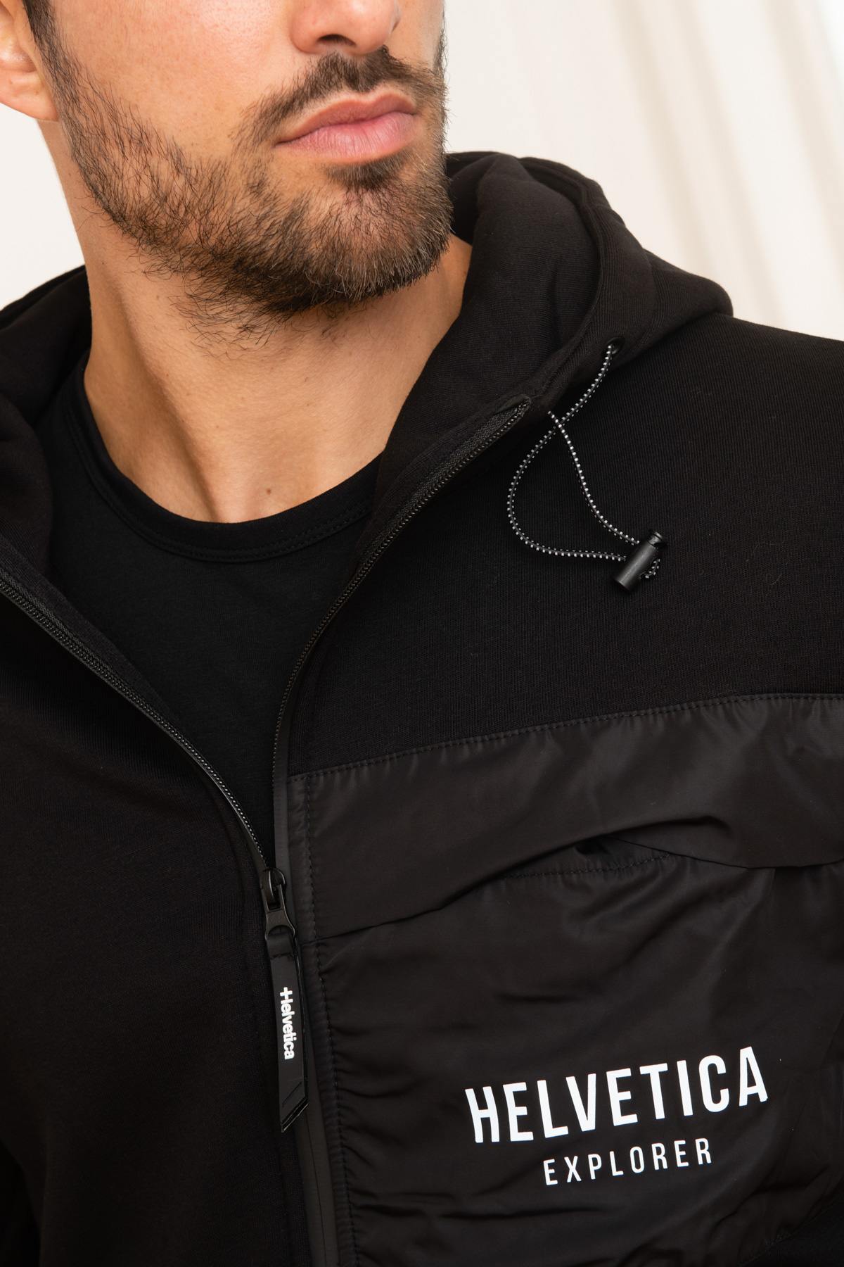 Black hooded jogging jacket - Image n°6