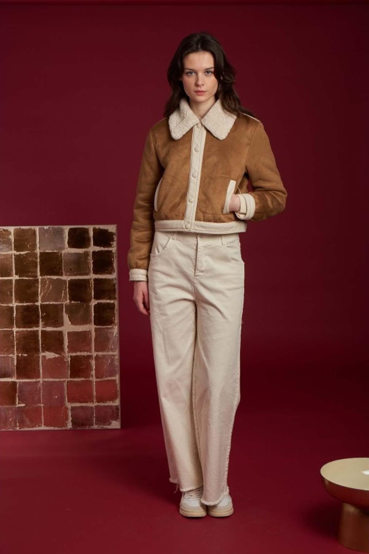 Bomber jacket in shearling effect polyester - Image n°3