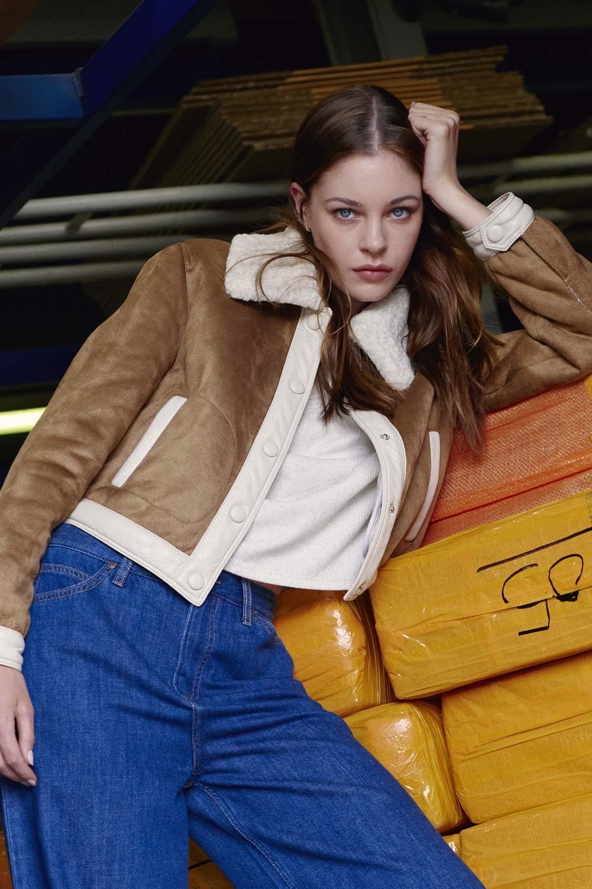 Bomber jacket in shearling effect polyester - Image n°6