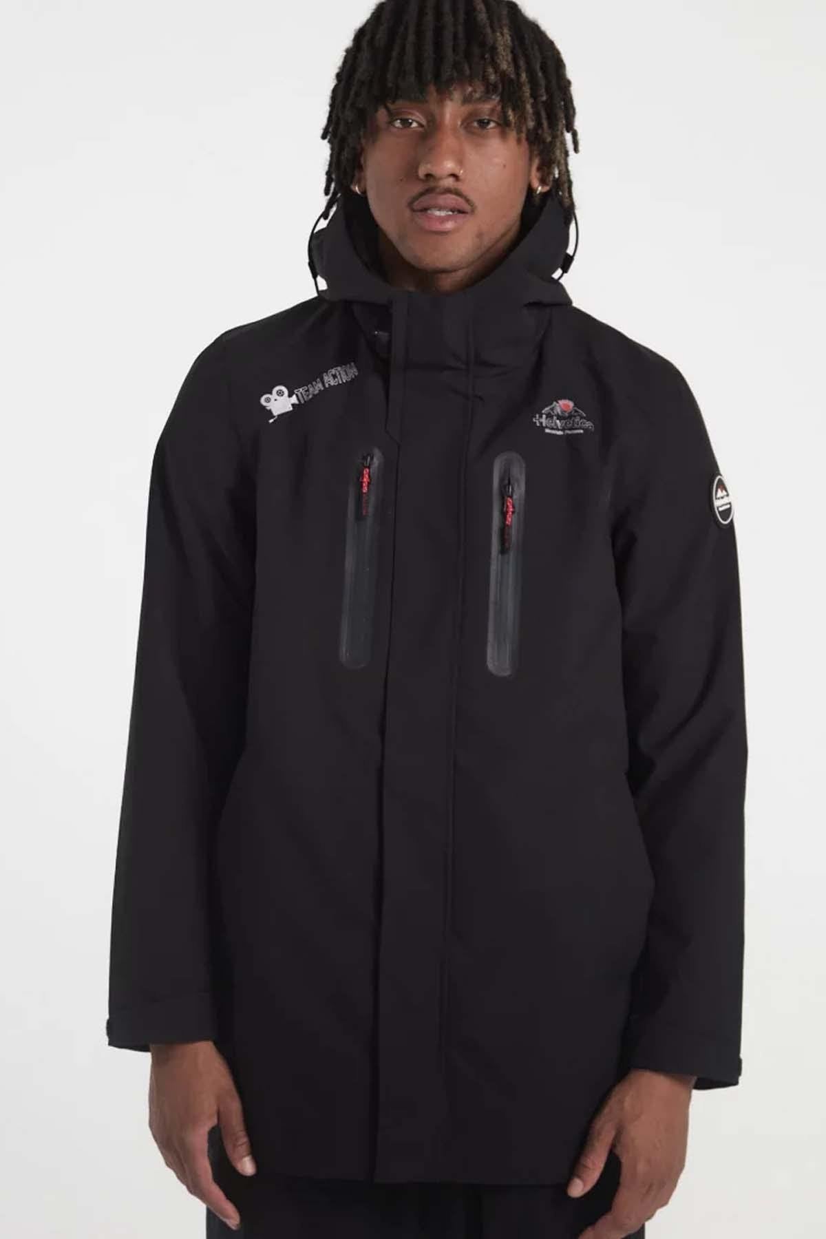 Black technical mountain parka - Image n°1