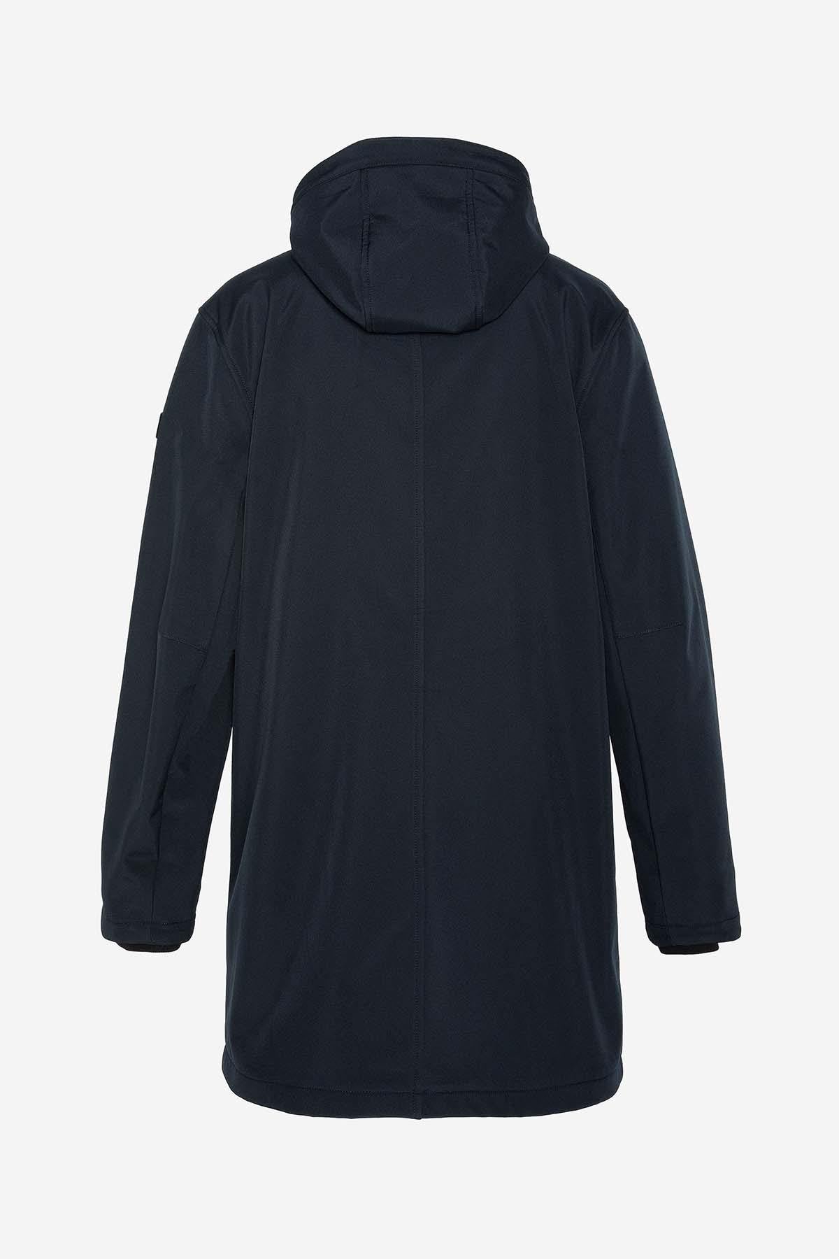 Navy blue water-repellent parka - Image n°3