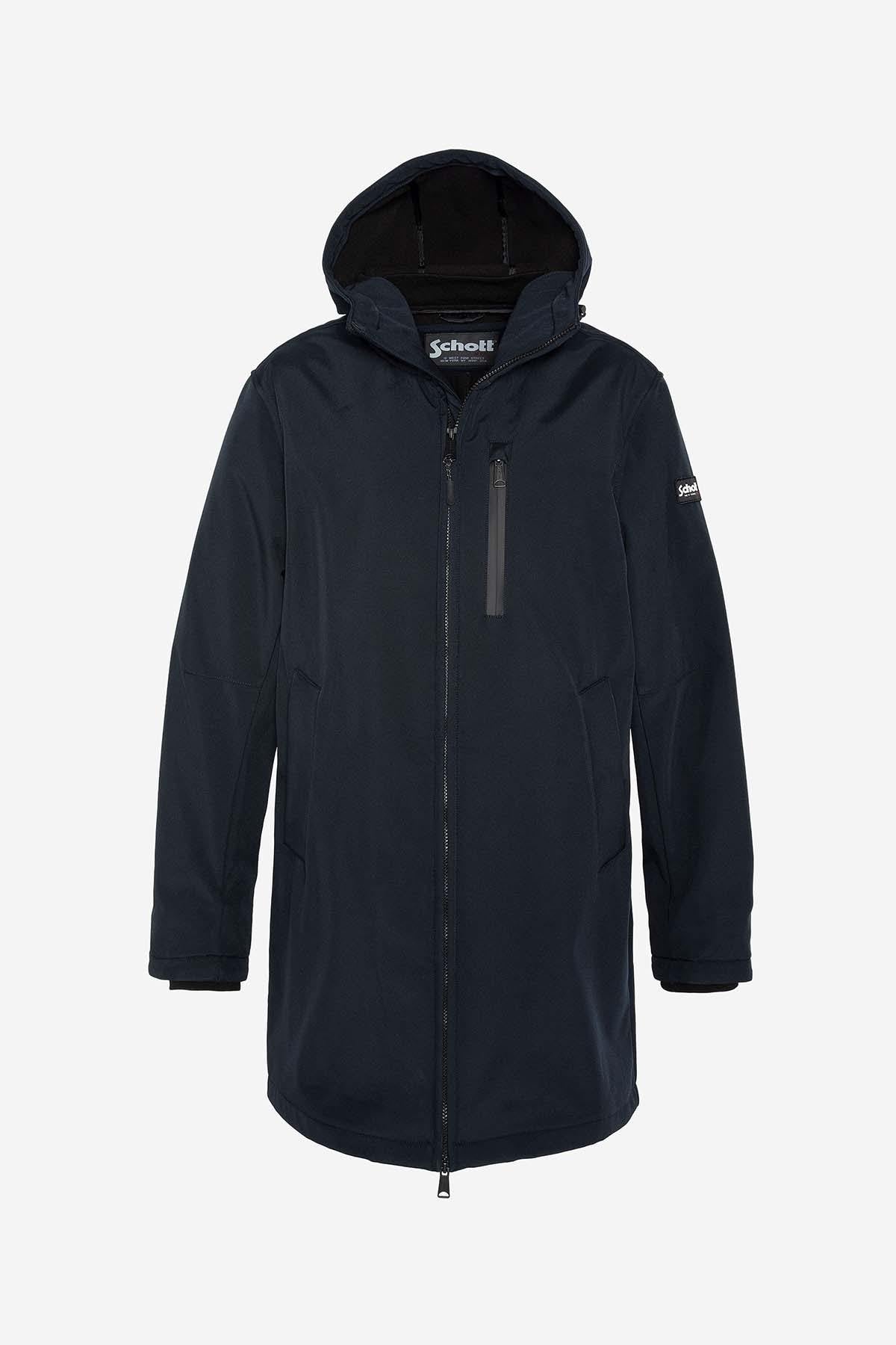 Navy blue water-repellent parka - Image n°1