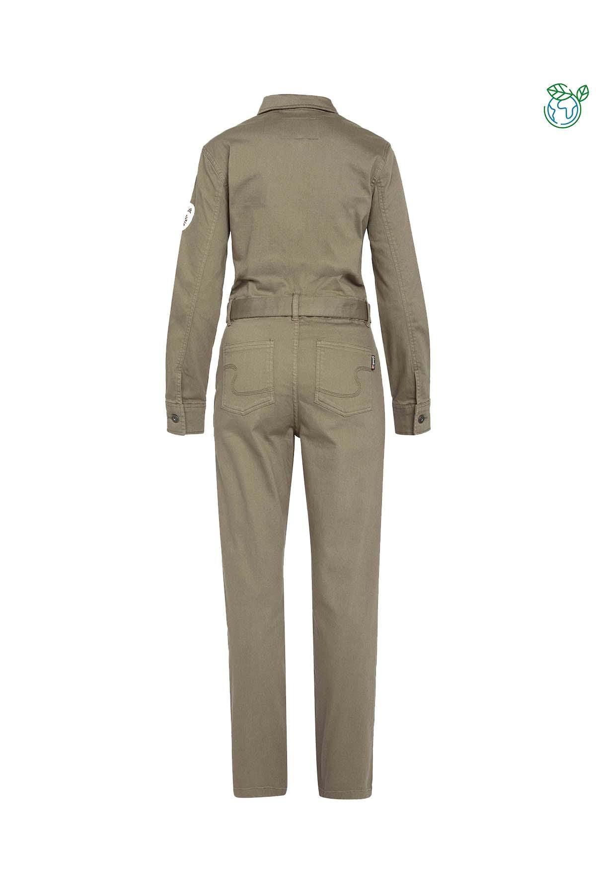  Khaki trucker jumpsuit with patches - Image n°2