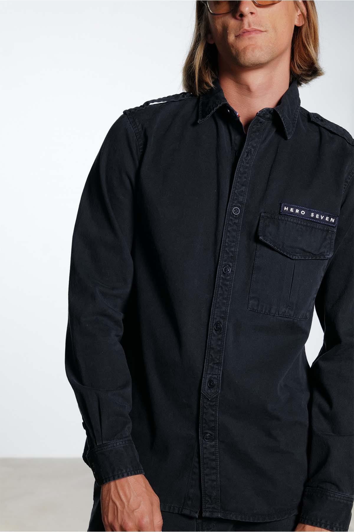 Navy blue vintage motor shirt - Image n°5