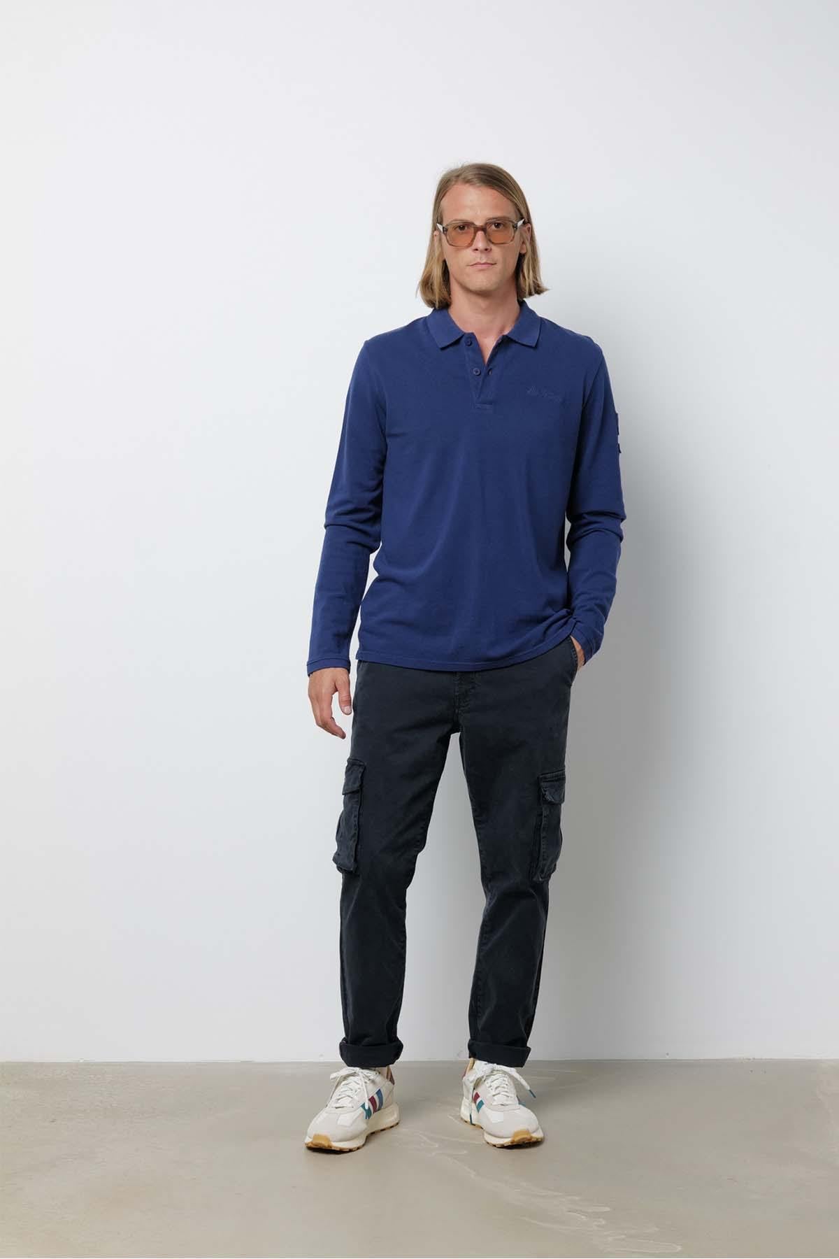 Steve McQueen Navy Long Sleeve Polo Shirt - Image n°4