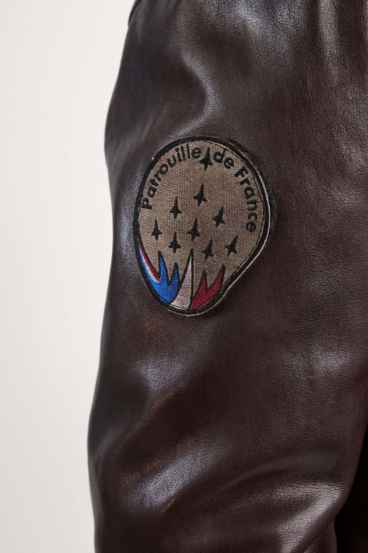 Patrouille de France Pilot Jacket in brown lambskin - Image n°4