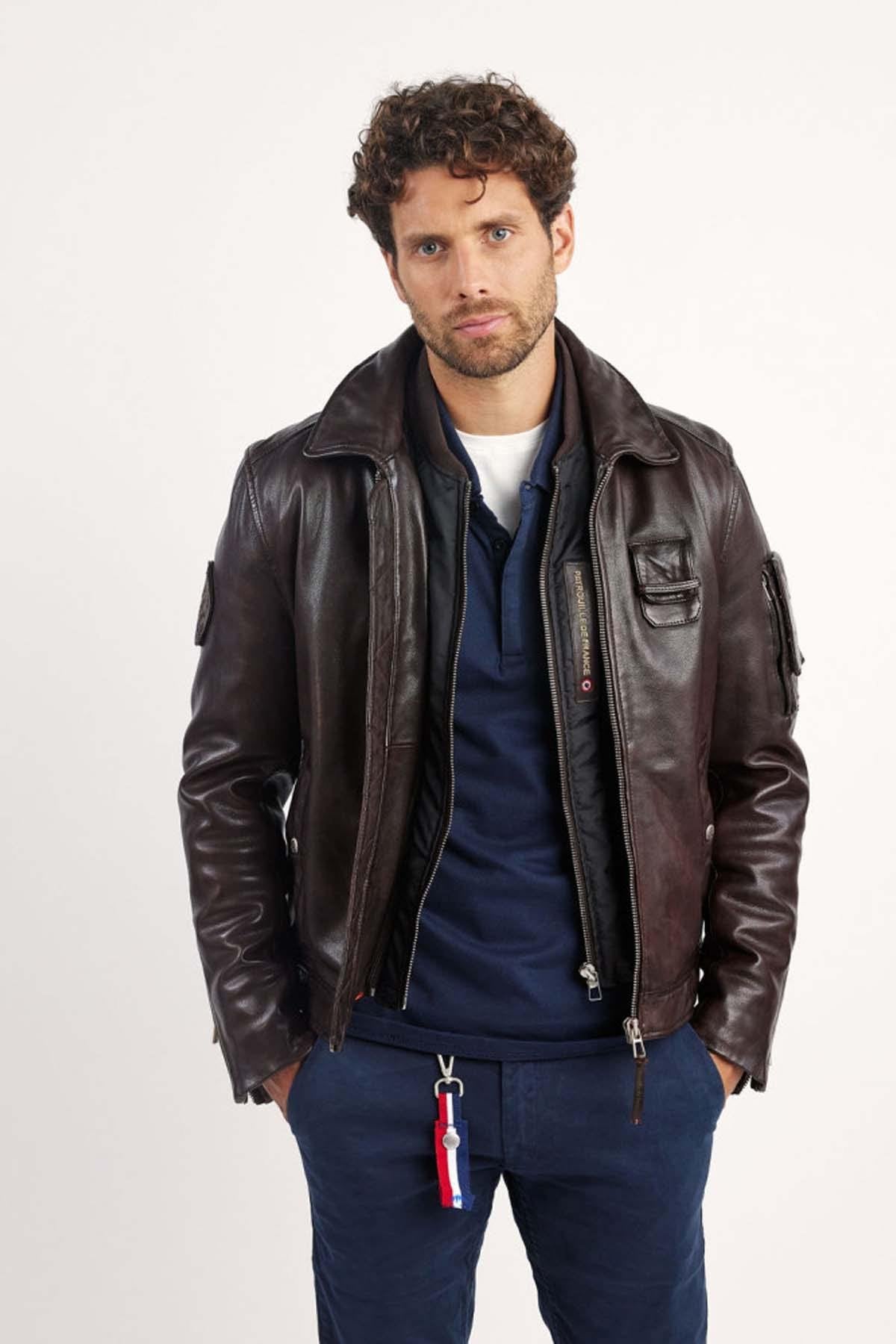 Patrouille de France Pilot Jacket in brown lambskin - Image n°6