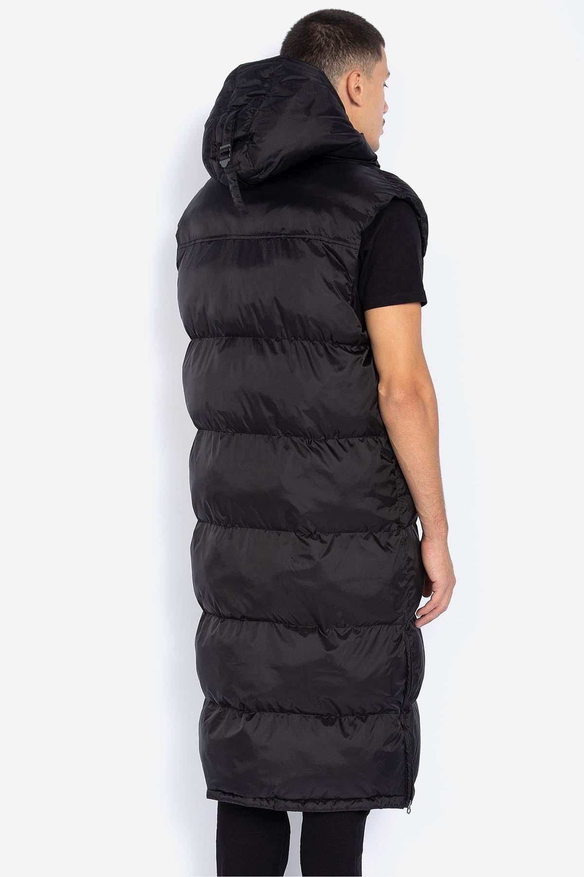 Extra long black down jacket - Image n°3