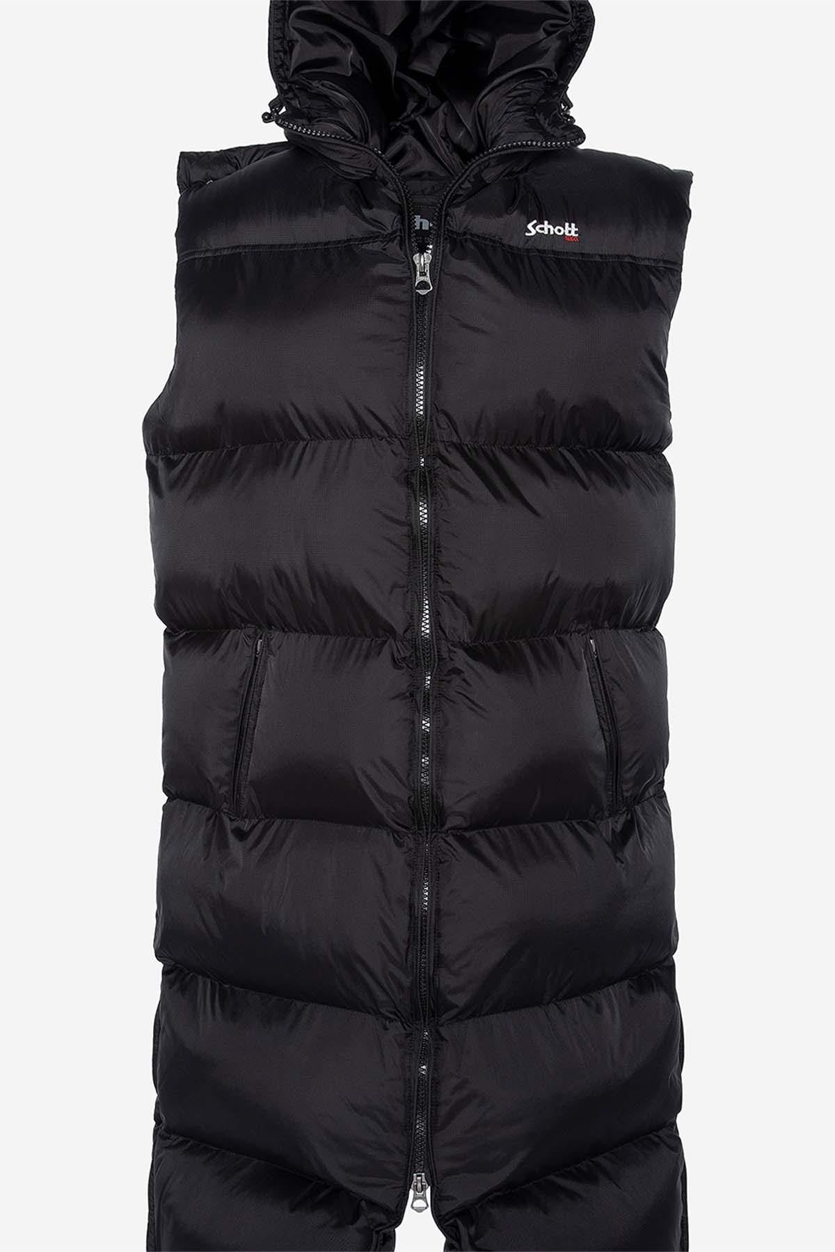 Extra long black down jacket - Image n°6