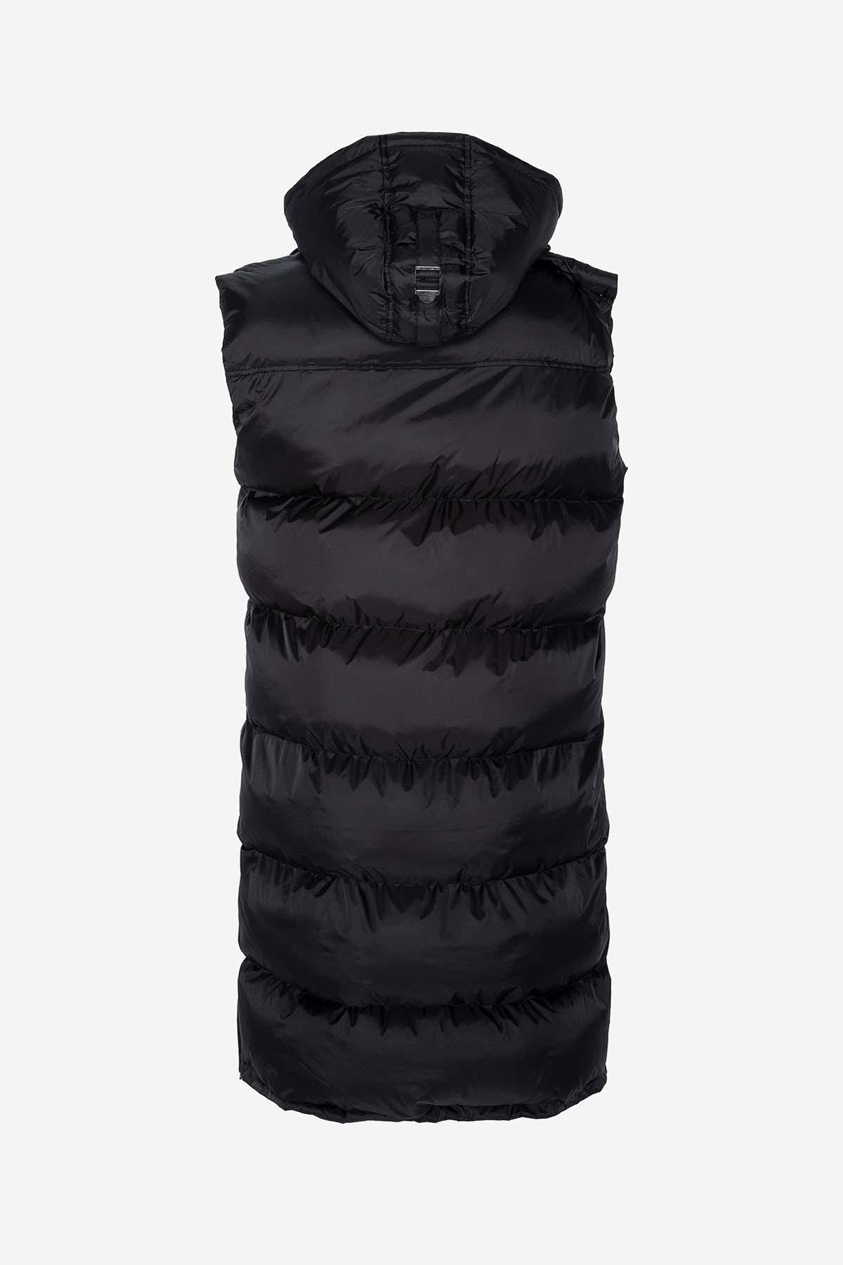 Extra long black down jacket - Image n°7